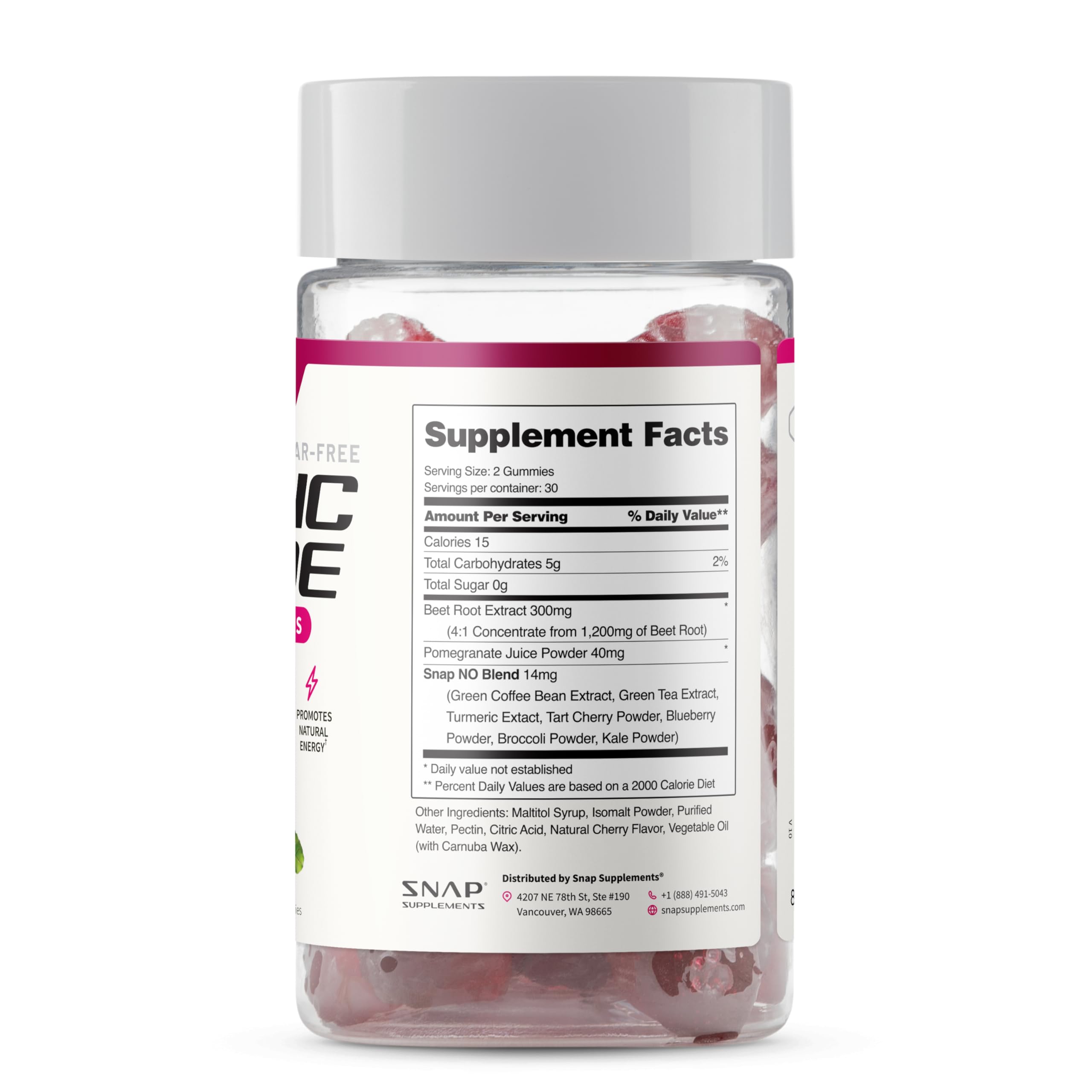 Snap NO Gummies Beet Root 300mg | Sugar Free

