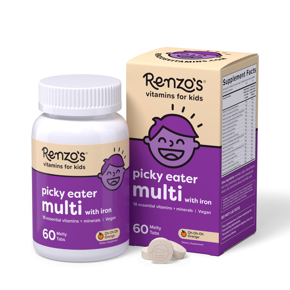 Renzo's Picky Eater Kids Multivitamin with Iron