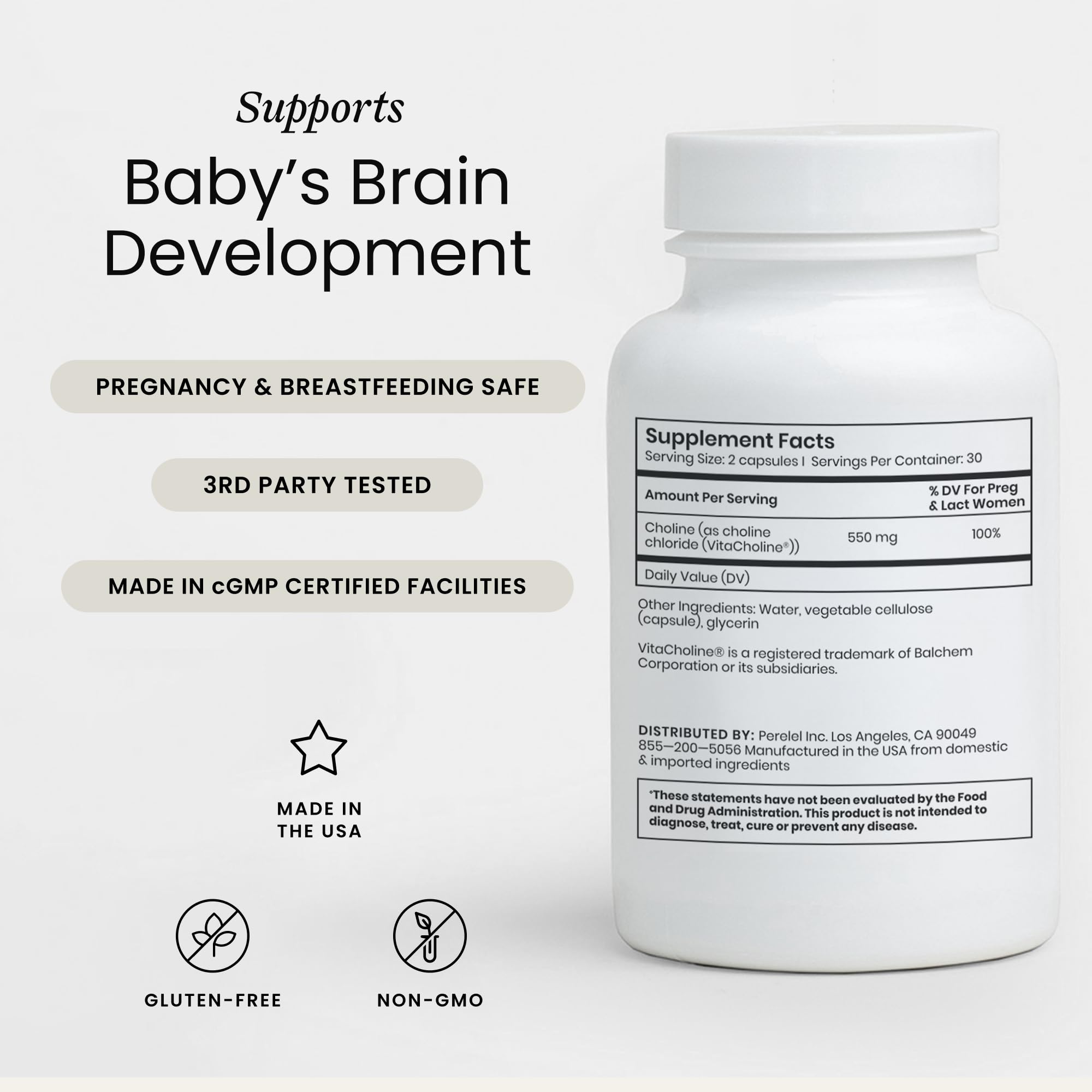 Perelel Choline Boost Prenatal Supplement


