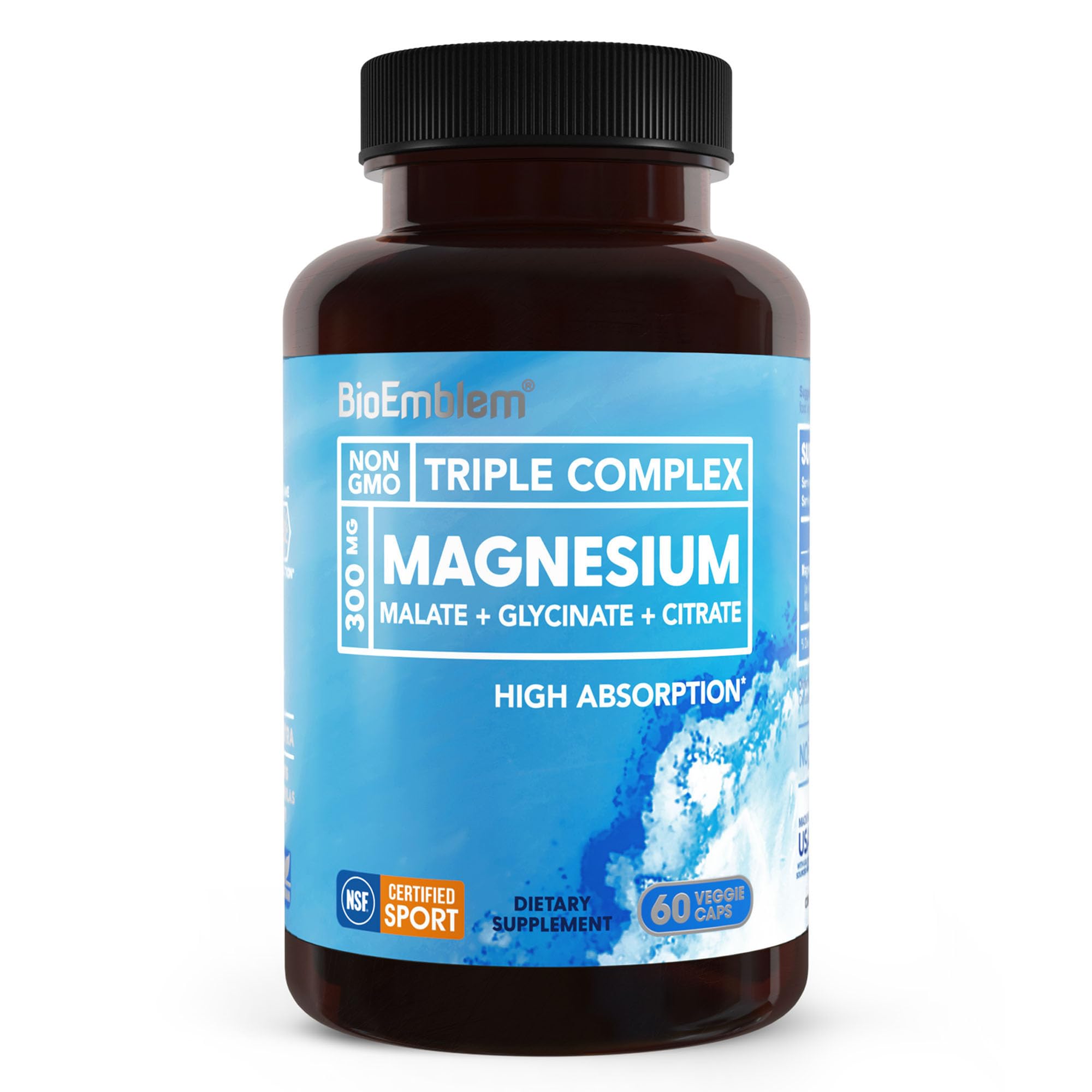 BioEmblem Triple Magnesium Complex Supplement,Glycinate Malate Citrate