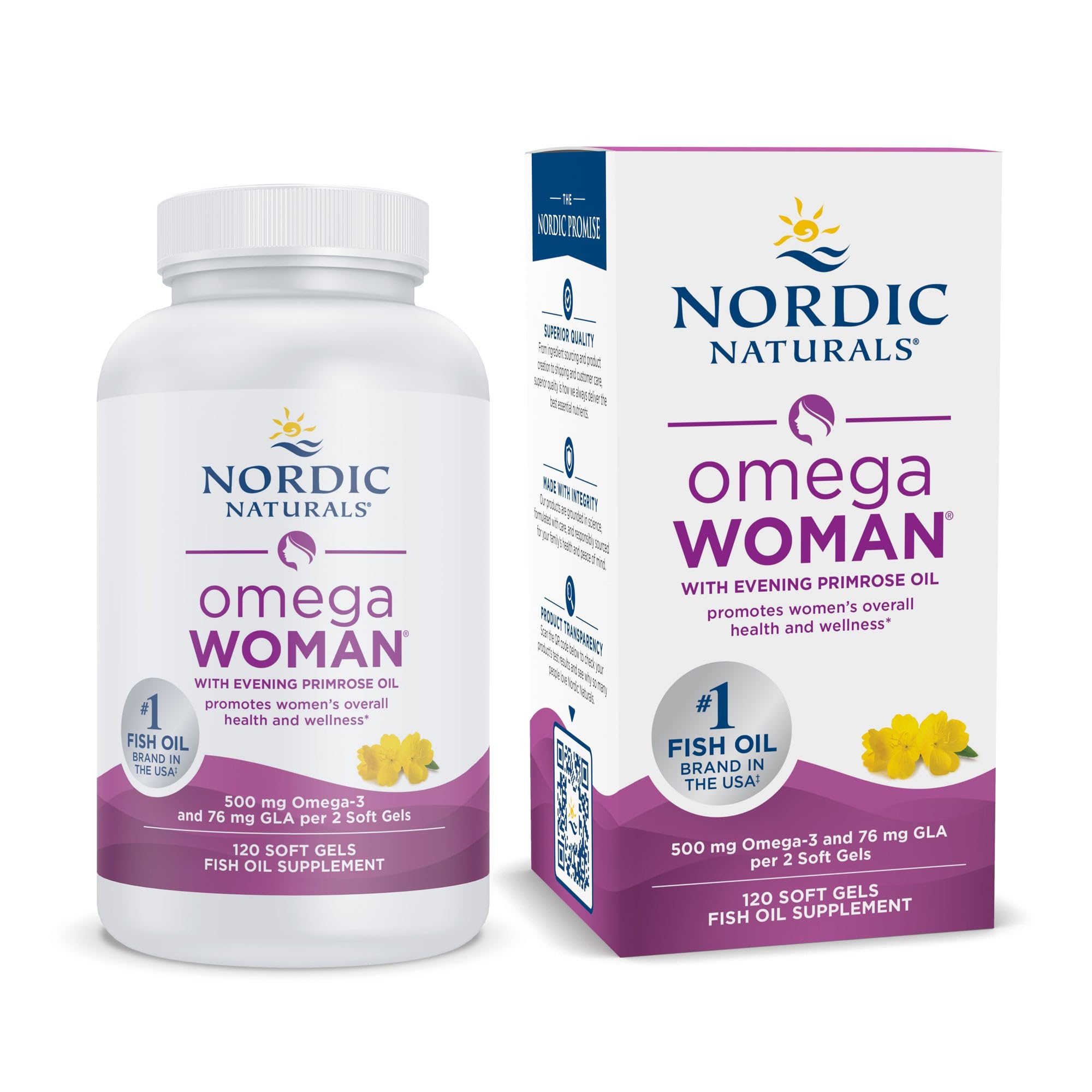 Nordic Naturals Omega Woman Lemon-Omega-3 + Evening Primrose

