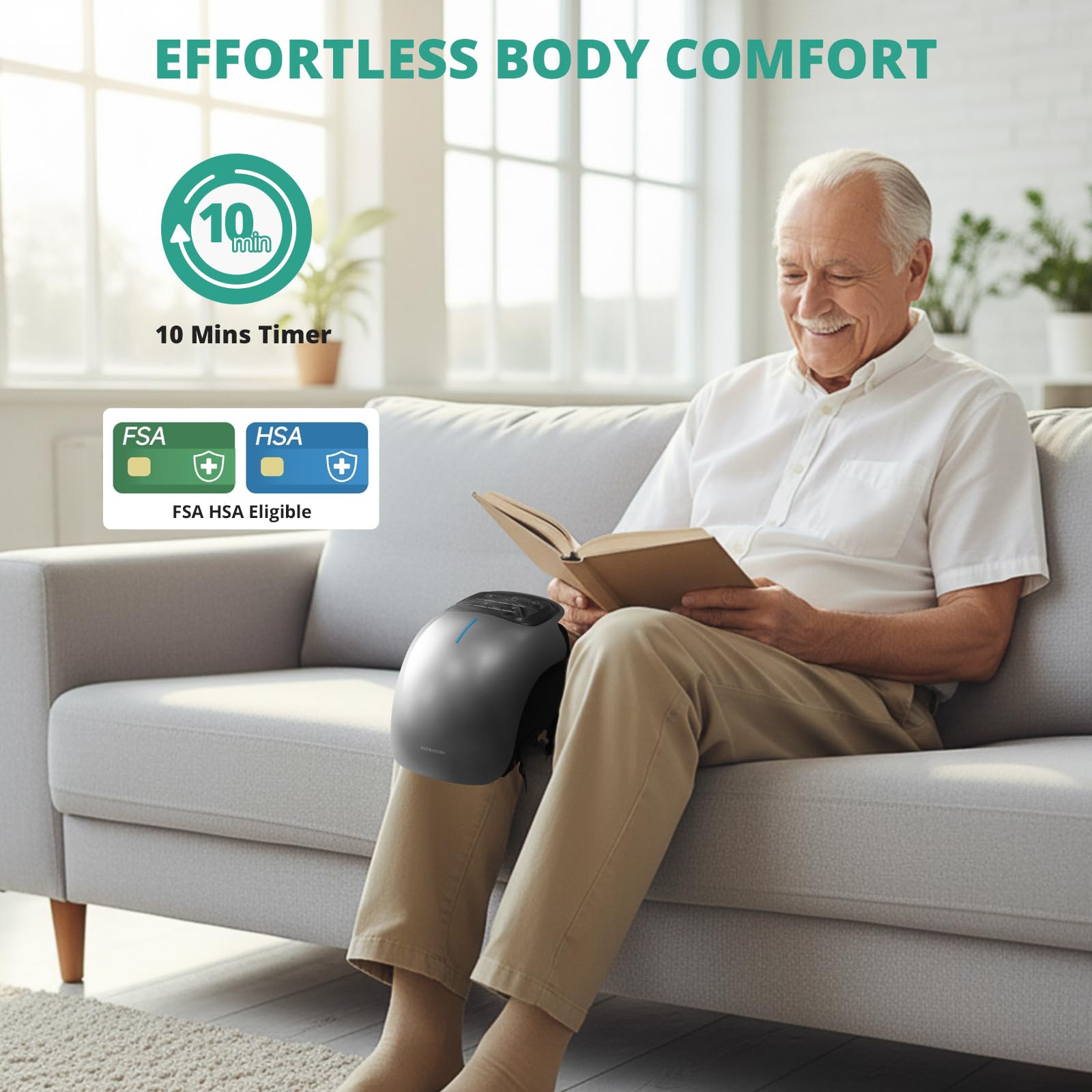 Medcursor Knee Massager with Heat Cordless 3-Mode Massage

