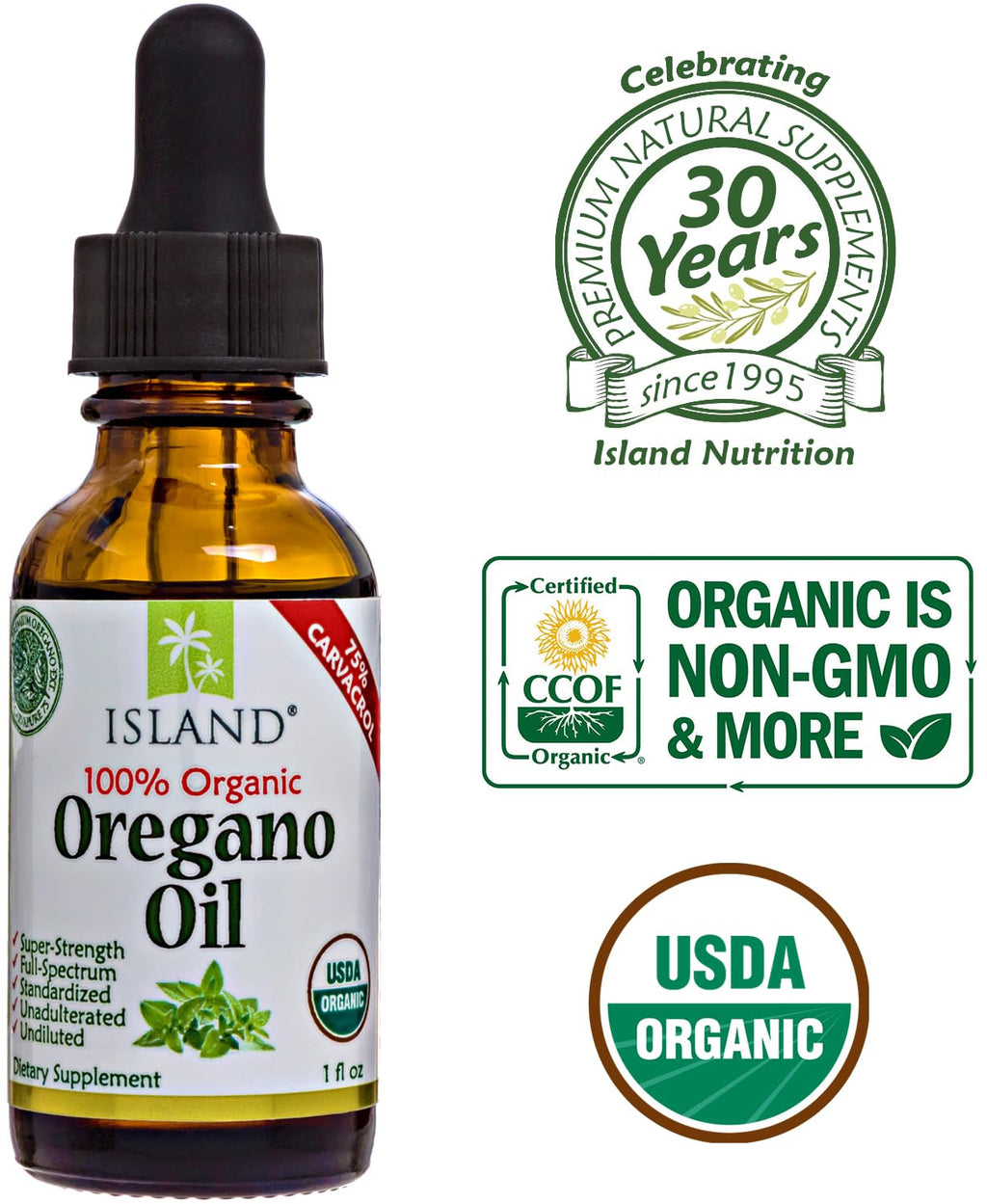 Oregano Oil Drops by Island Nutrition

