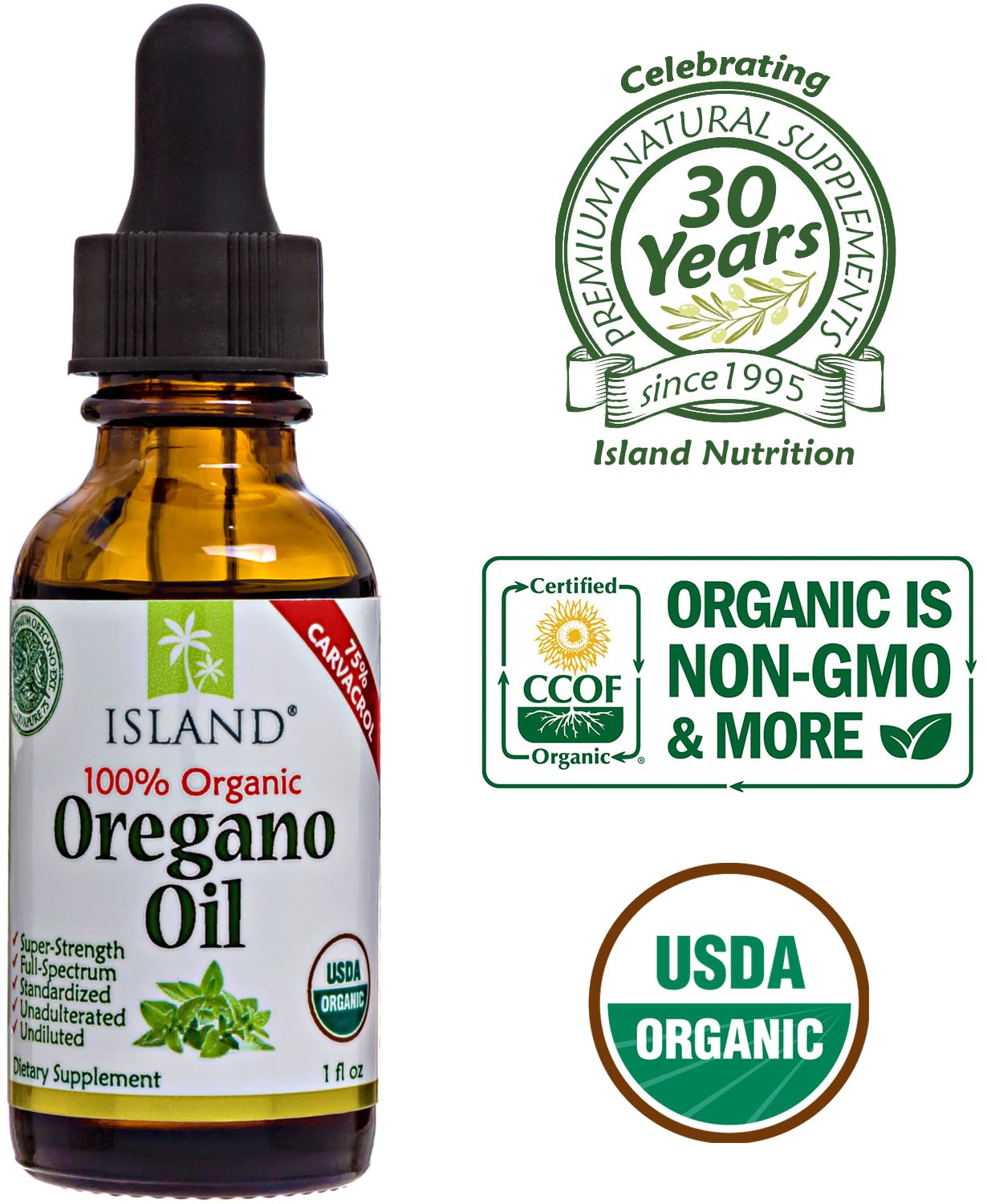 Oregano Oil Drops by Island Nutrition

