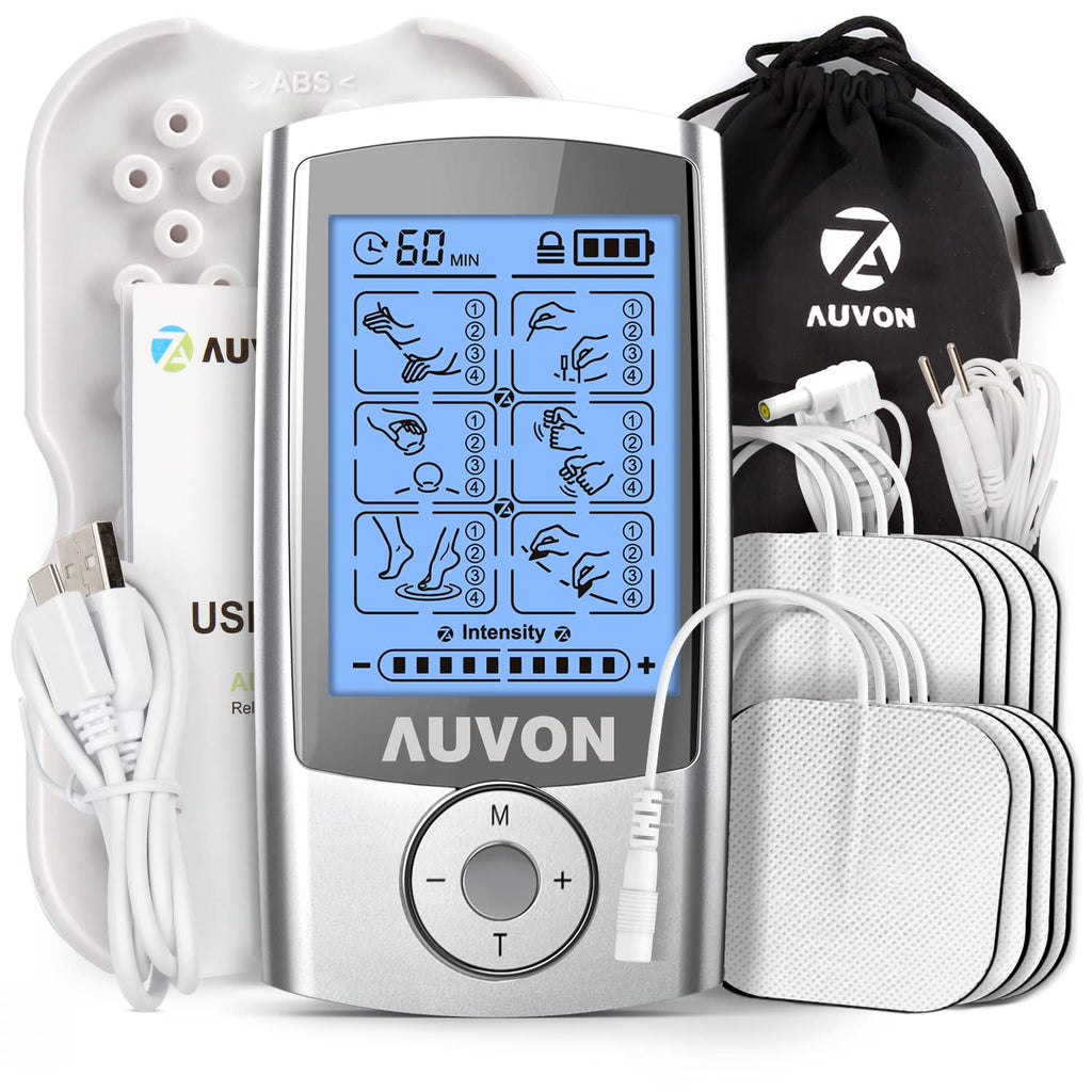 AUVON TENS Unit Rechargeable Muscle Stimulator | 24 Modes

