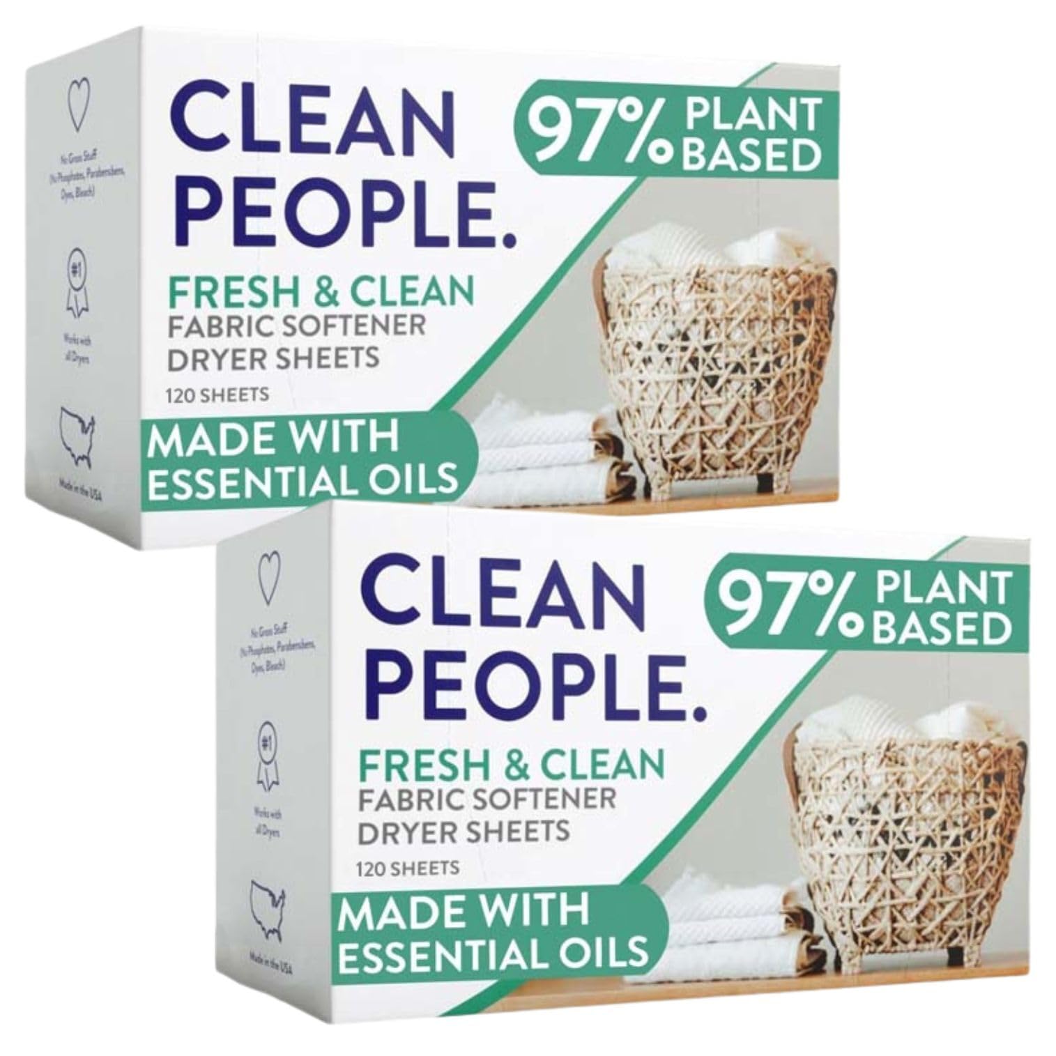 Fabric Softener Sheets by The Clean People - Vegan

