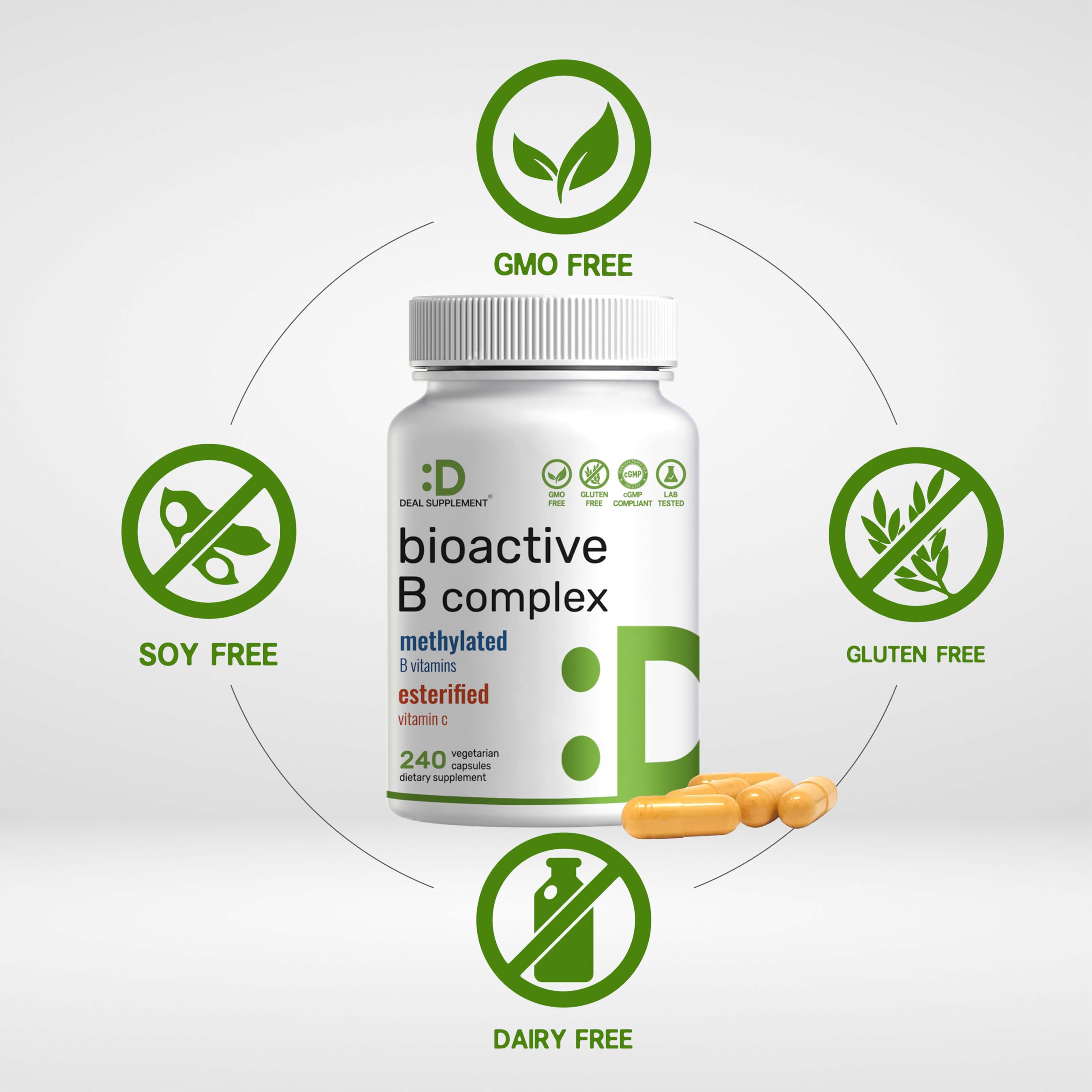 Bioactive Vitamin B Complex | Methylated B Vitamins + Vitamin C

