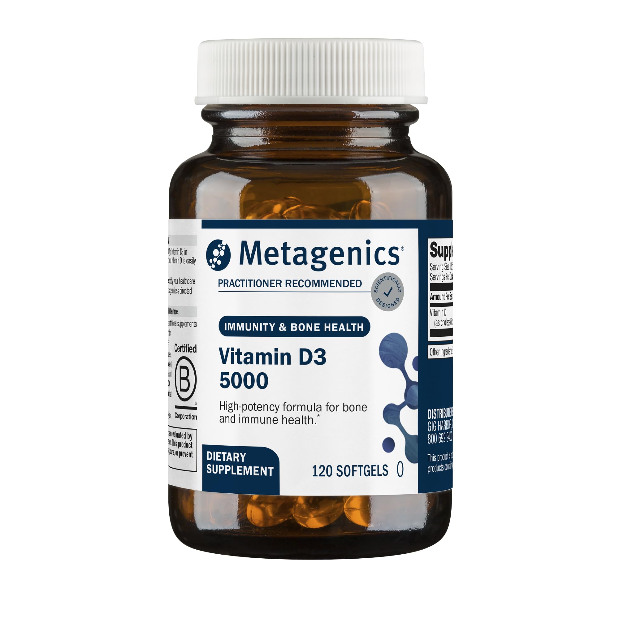 Metagenics Vitamin D3 5000 IU Softgels with Coconut Oil

