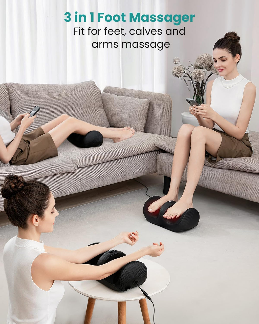 Nekteck Foot Massager with Heat Shiatsu Roller

