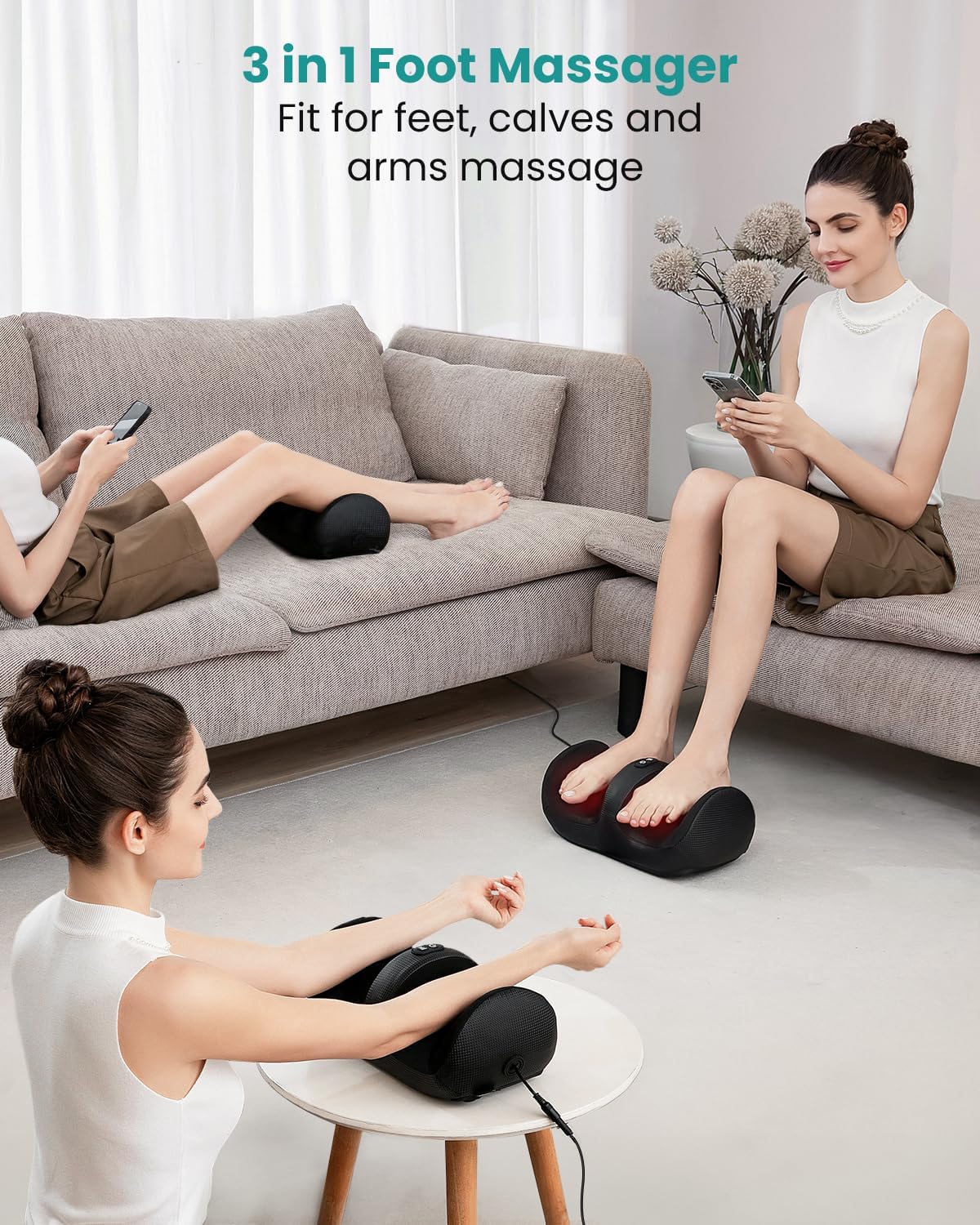 Nekteck Foot Massager with Heat Shiatsu Roller

