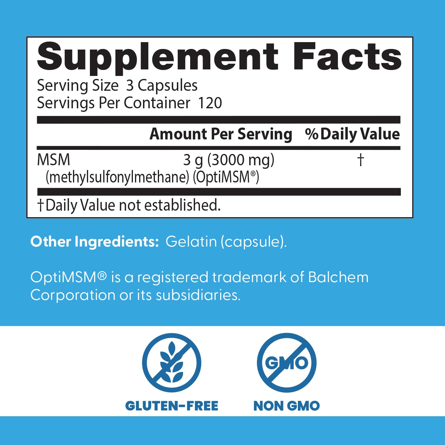 Doctor's Best MSM Supplement Capsules with OptiMSM

