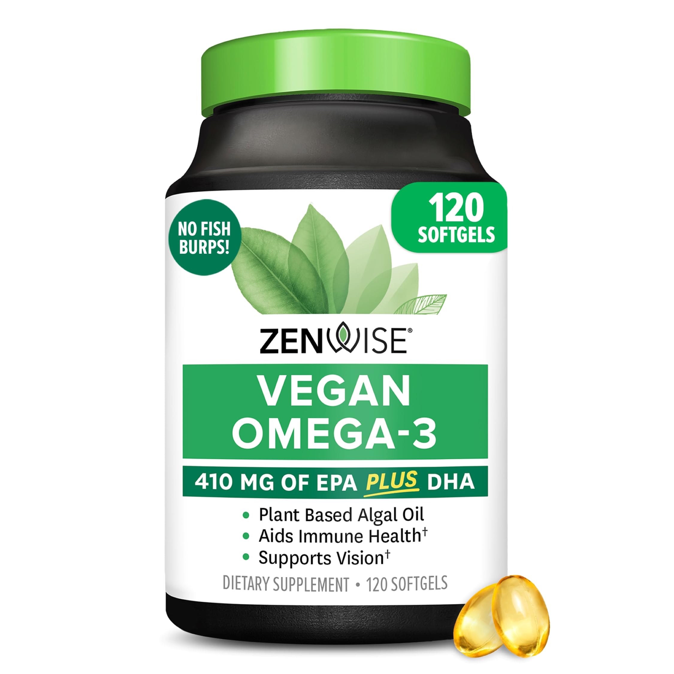 Zenwise Health Vegan Omega-3 Algae Supplement - Burpless

