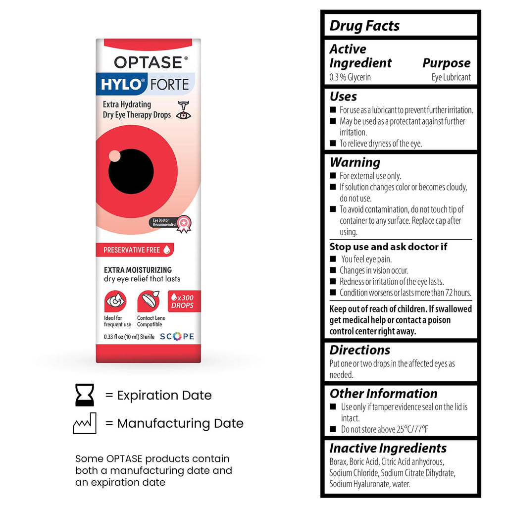 Optase HYLO Forte Preservative-Free Eye Solution for Contacts

