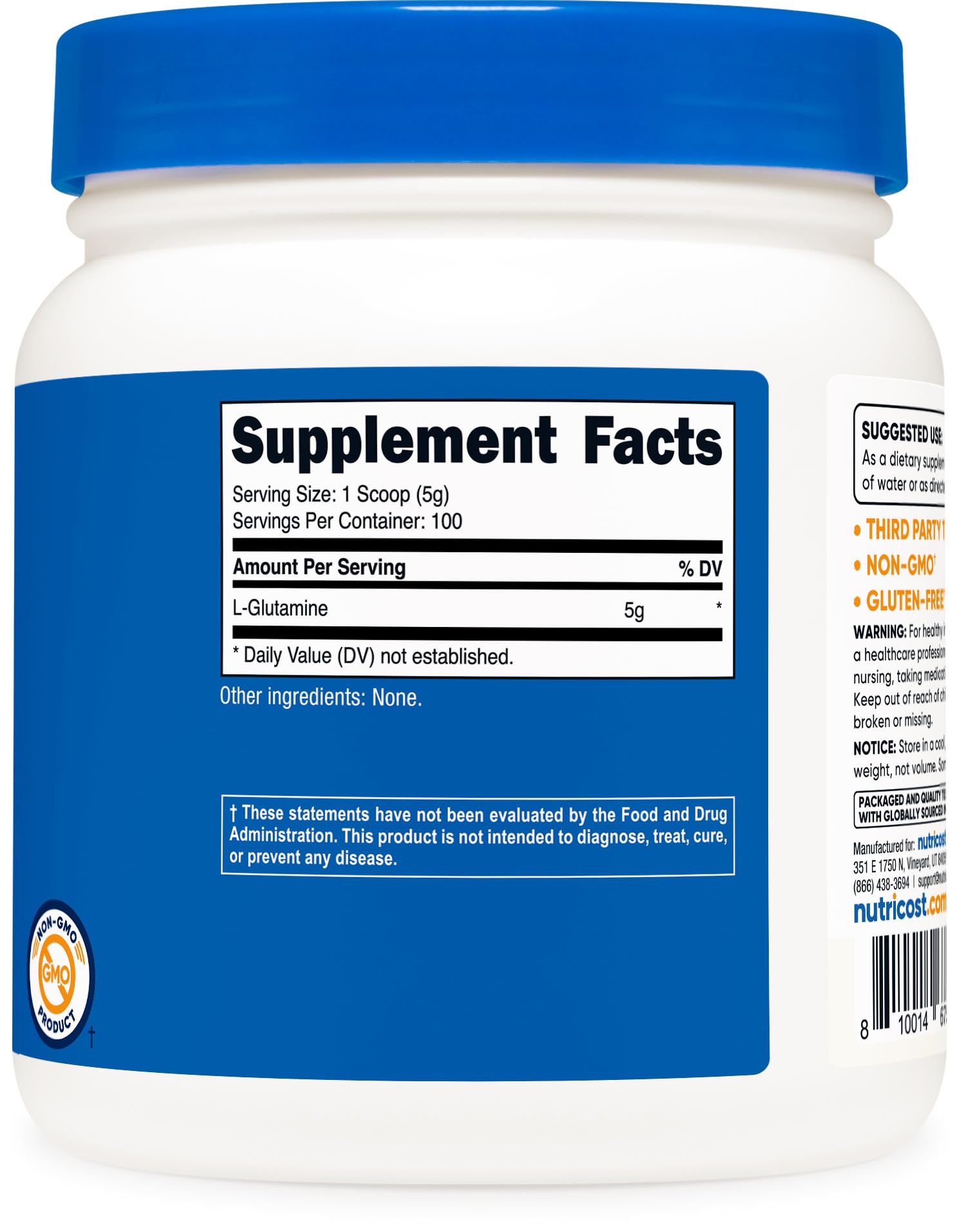 Nutricost L-Glutamine Powder - Unflavored

