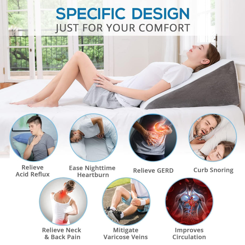 SASTTIE Memory Foam Wedge Pillow for Sleep

