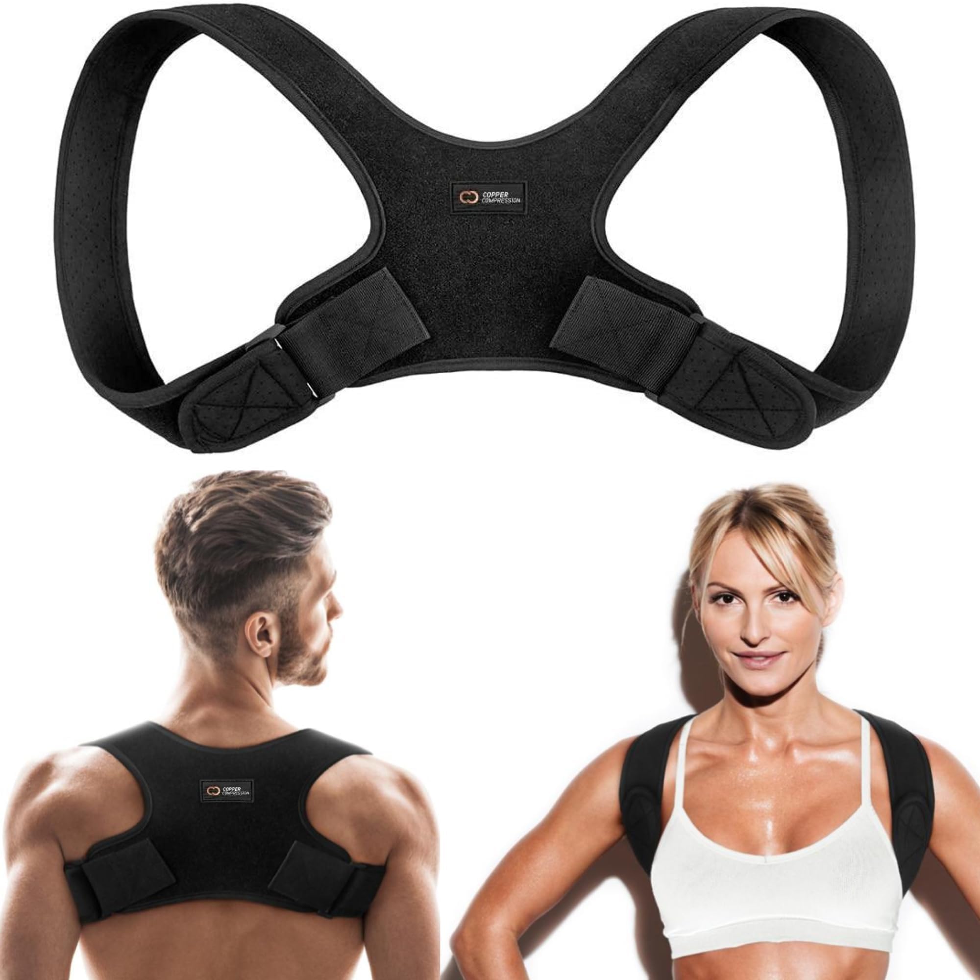 Copper Compression Posture Corrector Back Brace

