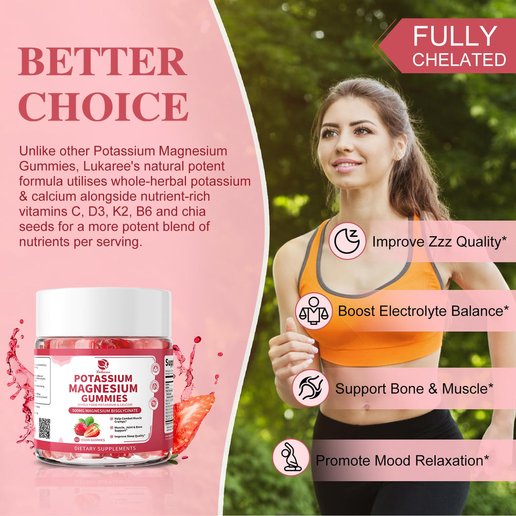Lukaree Magnesium Potassium Gummies Sleep & Muscle

