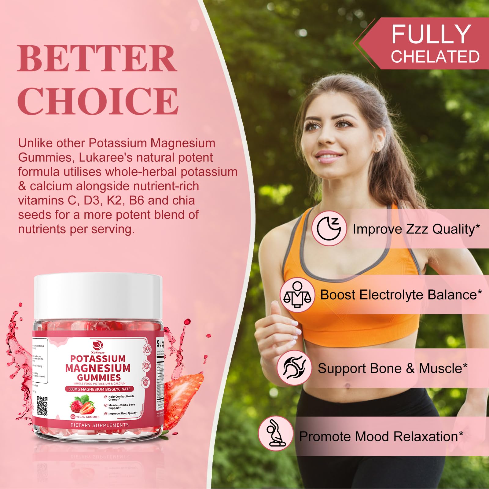 Lukaree Magnesium Potassium Gummies Sleep & Muscle

