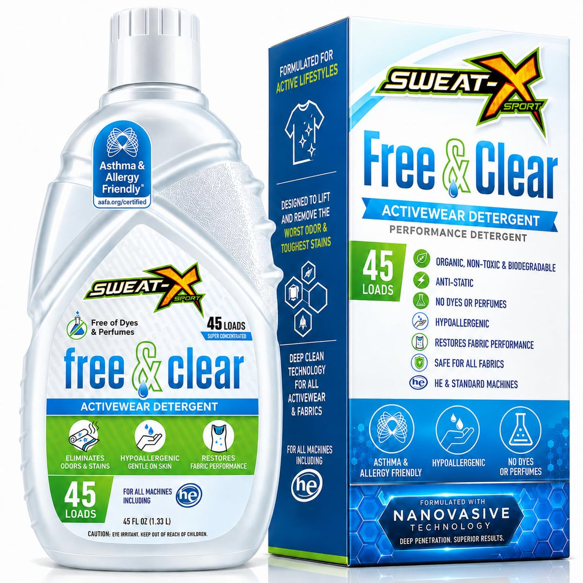 SWEAT X Laundry Detergent for Activewear, Sensitive Skin
