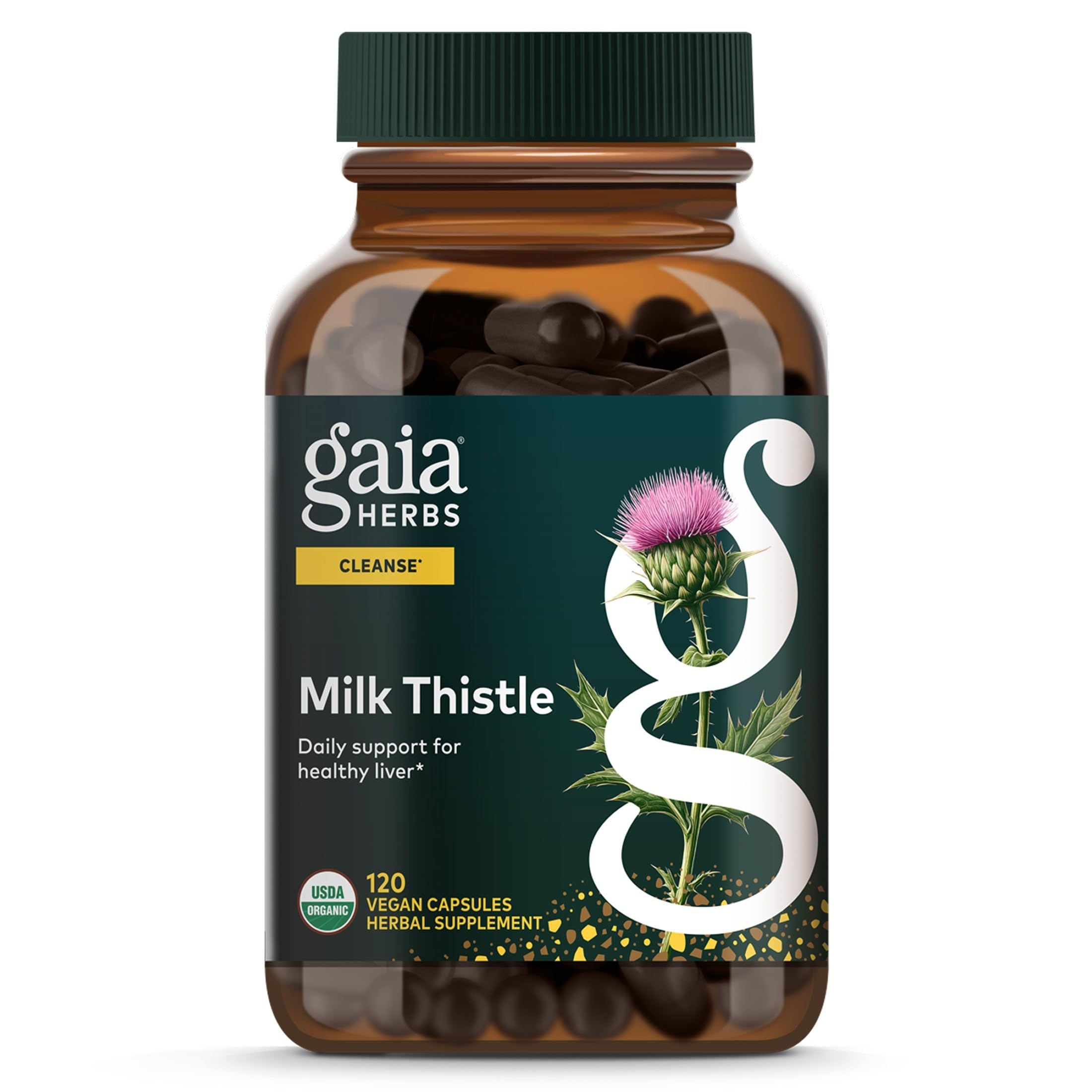 Gaia Herbs Milk Thistle Liver Health Supplement - Full-Spectrum Vegan