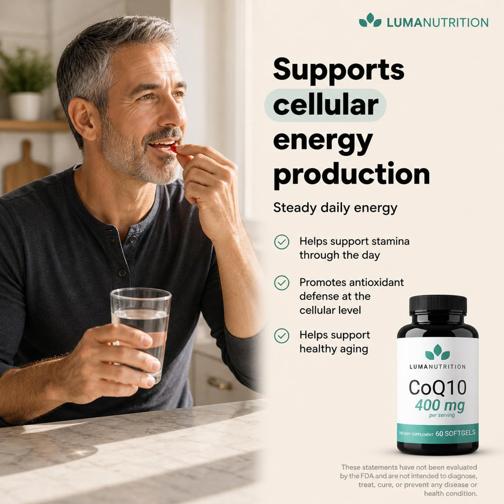 Luma Nutrition CoQ10 Softgels High-Absorption Heart Health

