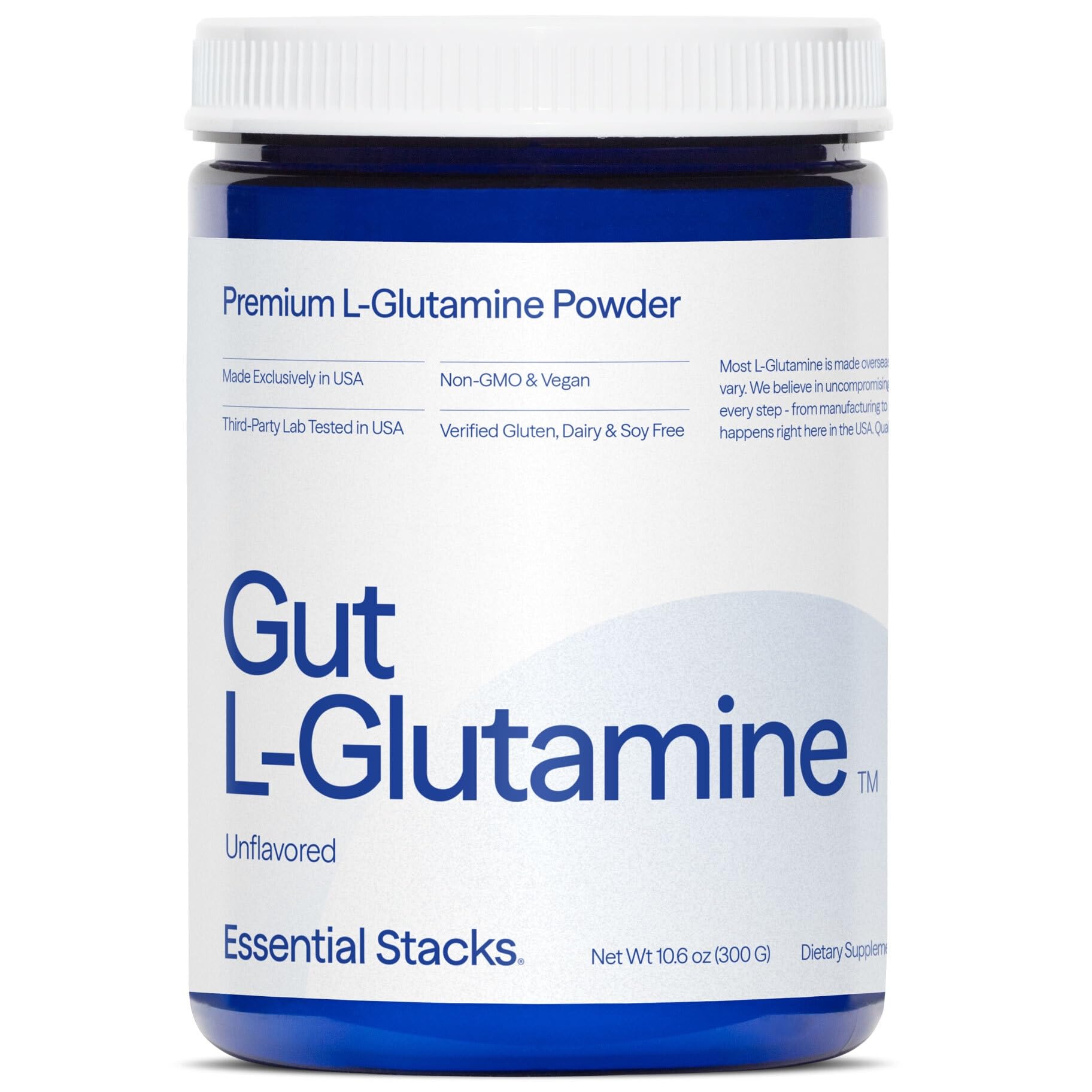Essential Stacks L-Glutamine Powder Made in USA

