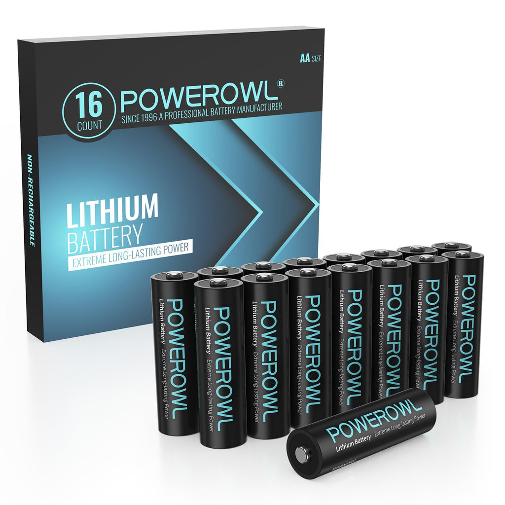 Powerowl Lithium AA Battery 1.5V Non-Rechargeable 3400mAh Long-Lasting Batteries