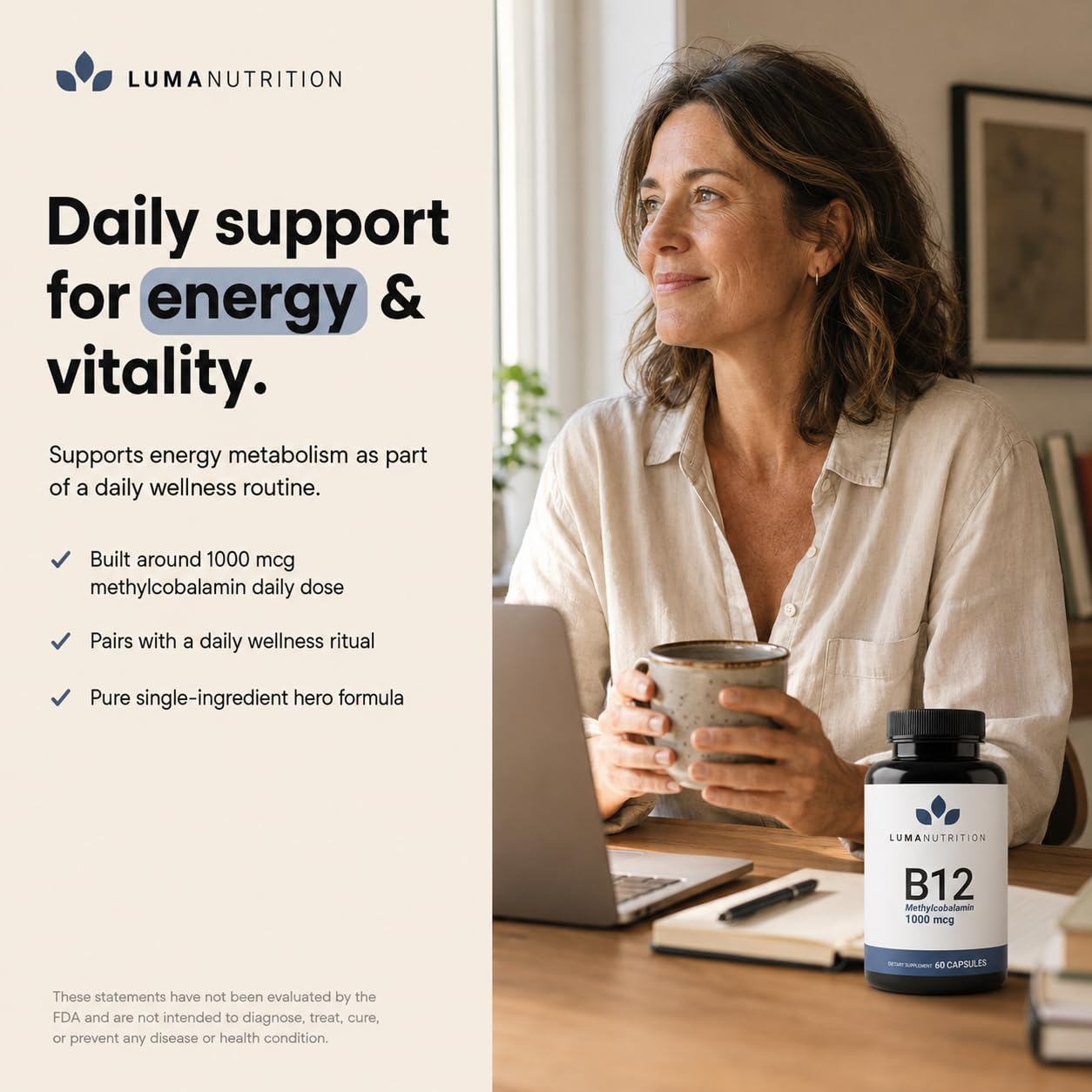 Vitamin B12 Methylcobalamin 1000 mcg - Luma Nutrition Energy

