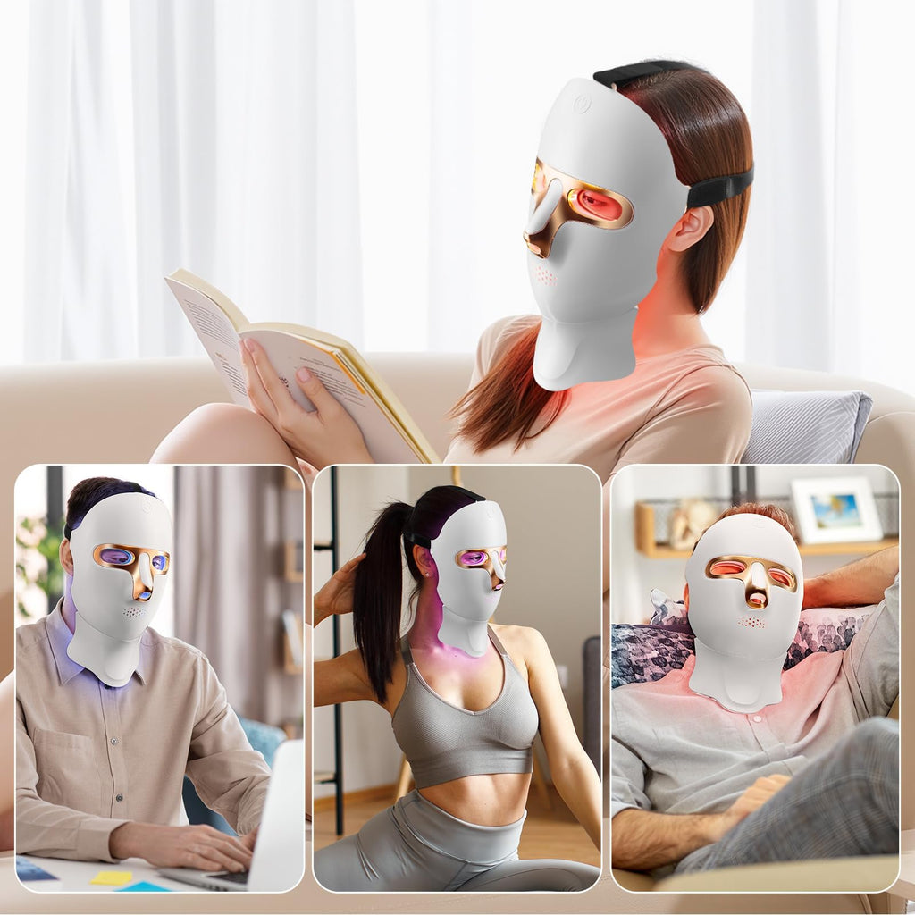Red Light Therapy Face Mask - Cordless LED USB-C Rechargeable

