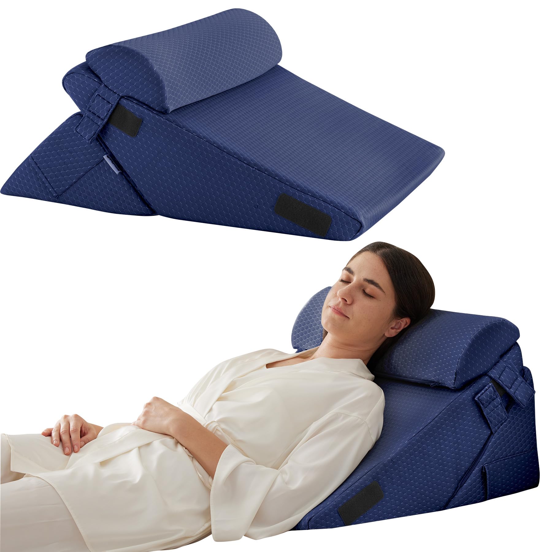 Bedluxe Wedge Pillow Set - Adjustable Orthopedic Bed Wedges