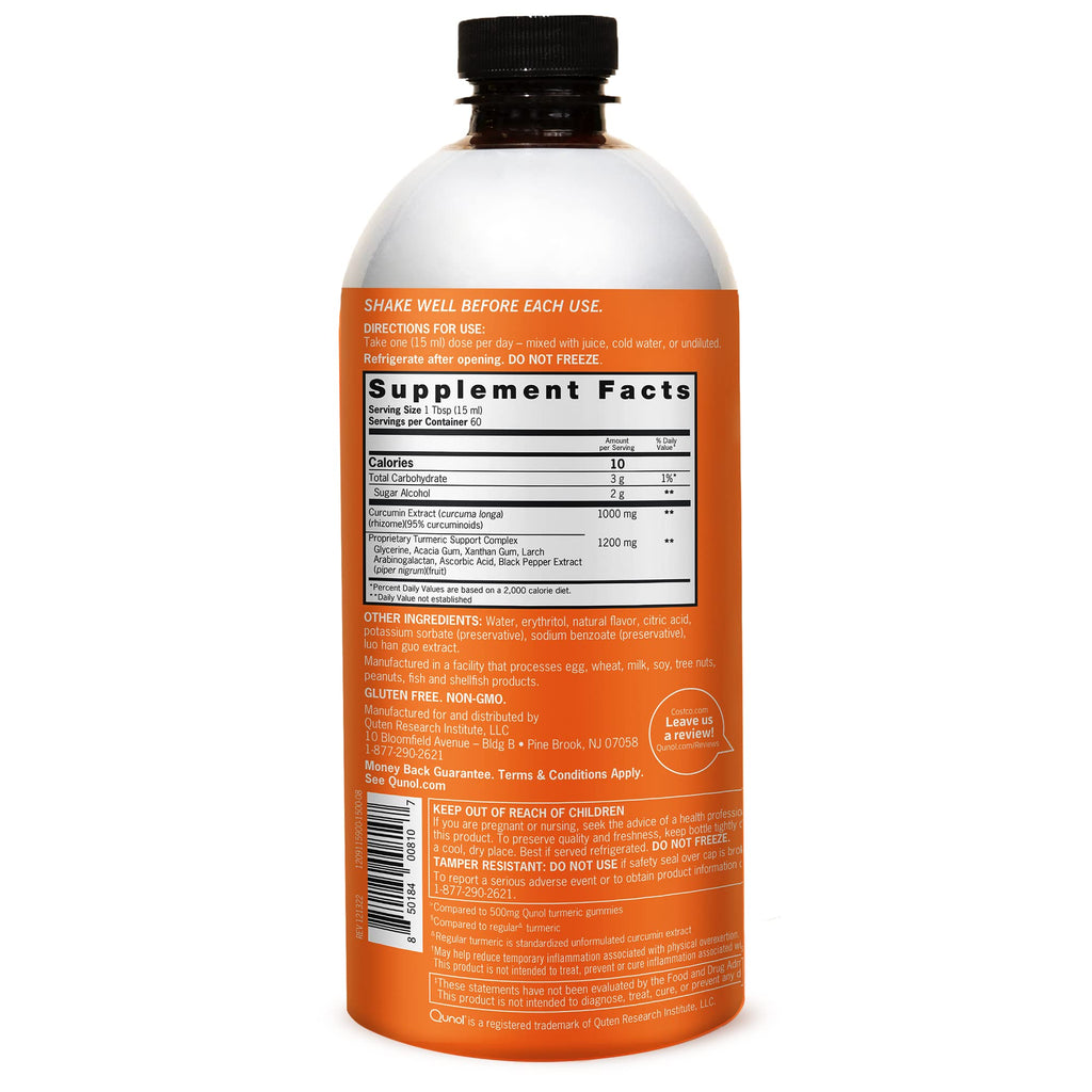 Qunol Liquid Turmeric Curcumin Black Pepper Joint Support

