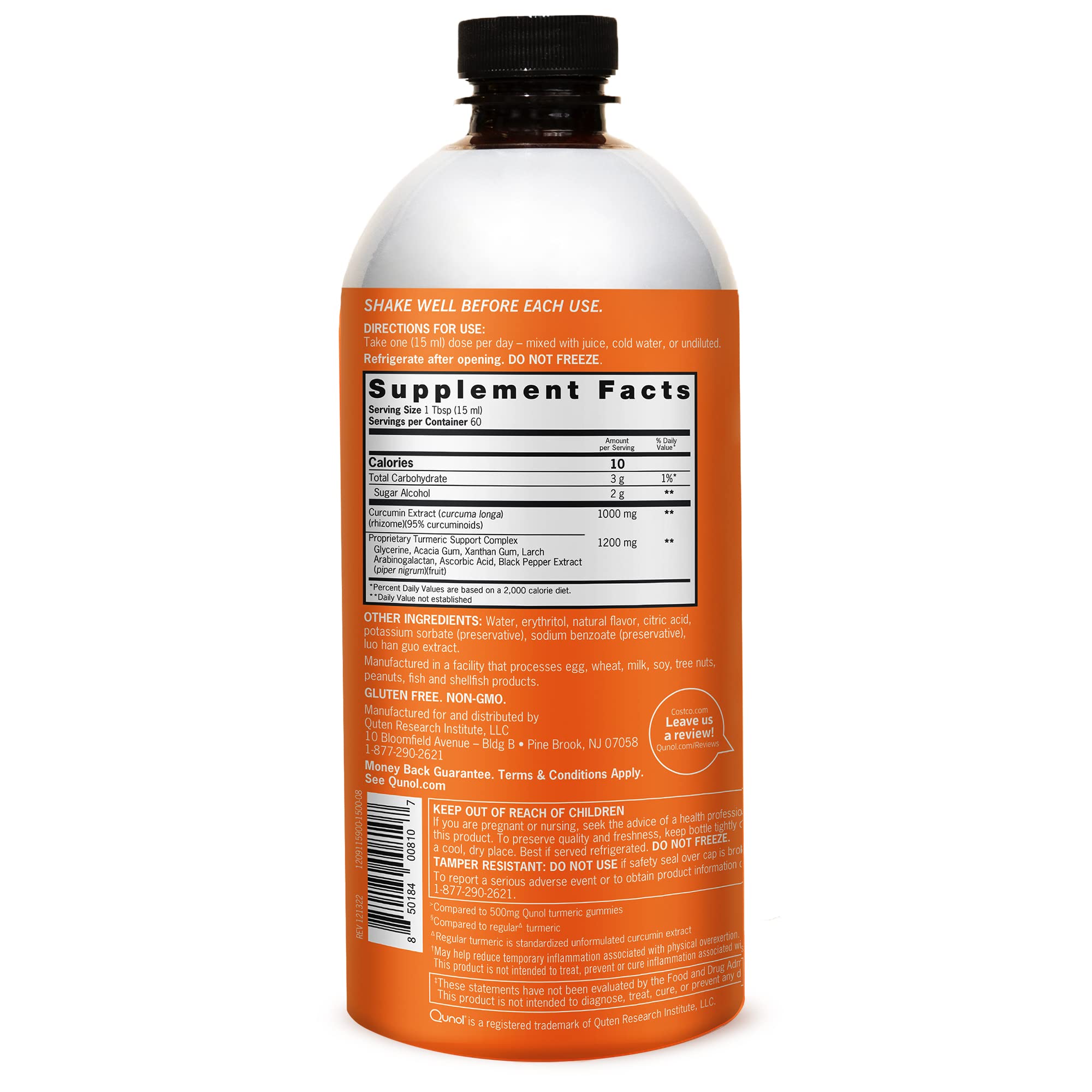 Qunol Liquid Turmeric Curcumin Black Pepper Joint Support

