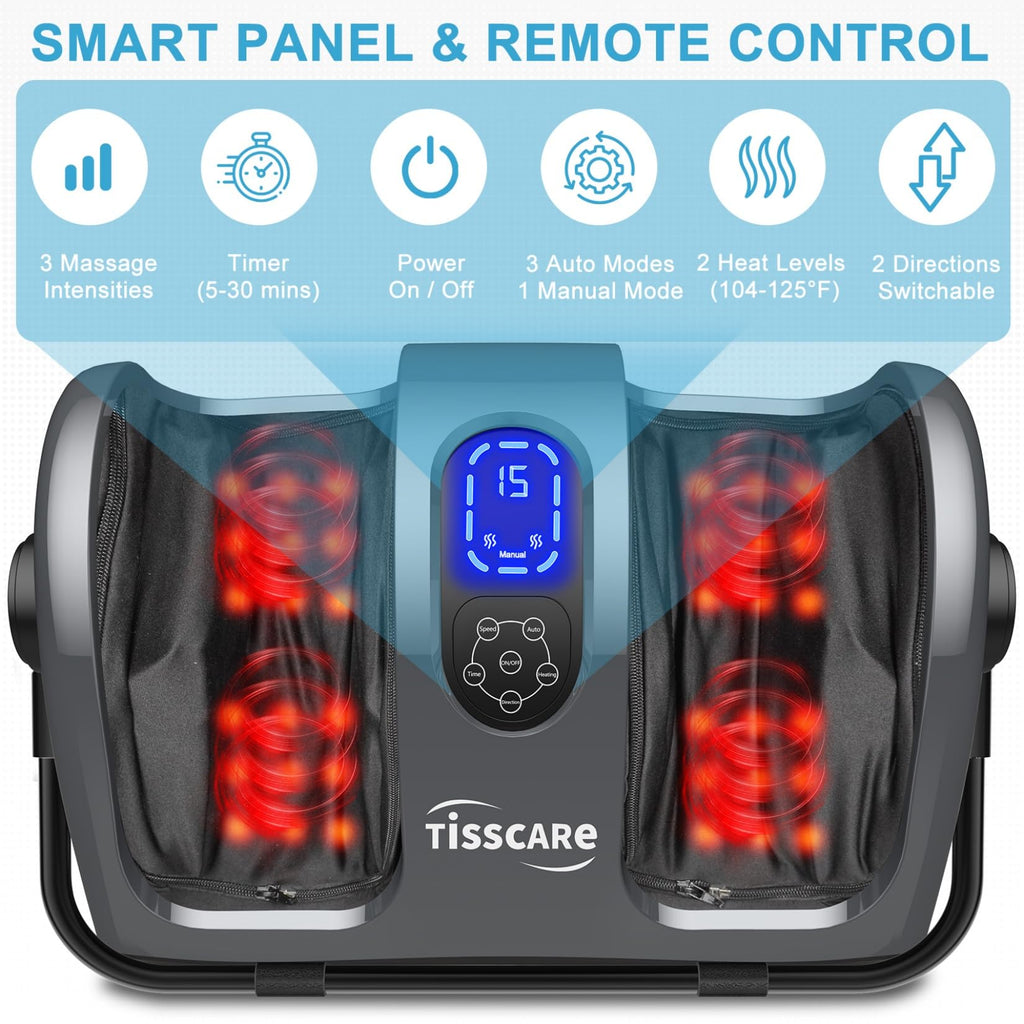 TISSCARE Shiatsu Foot Massager with Heat – Home Use

