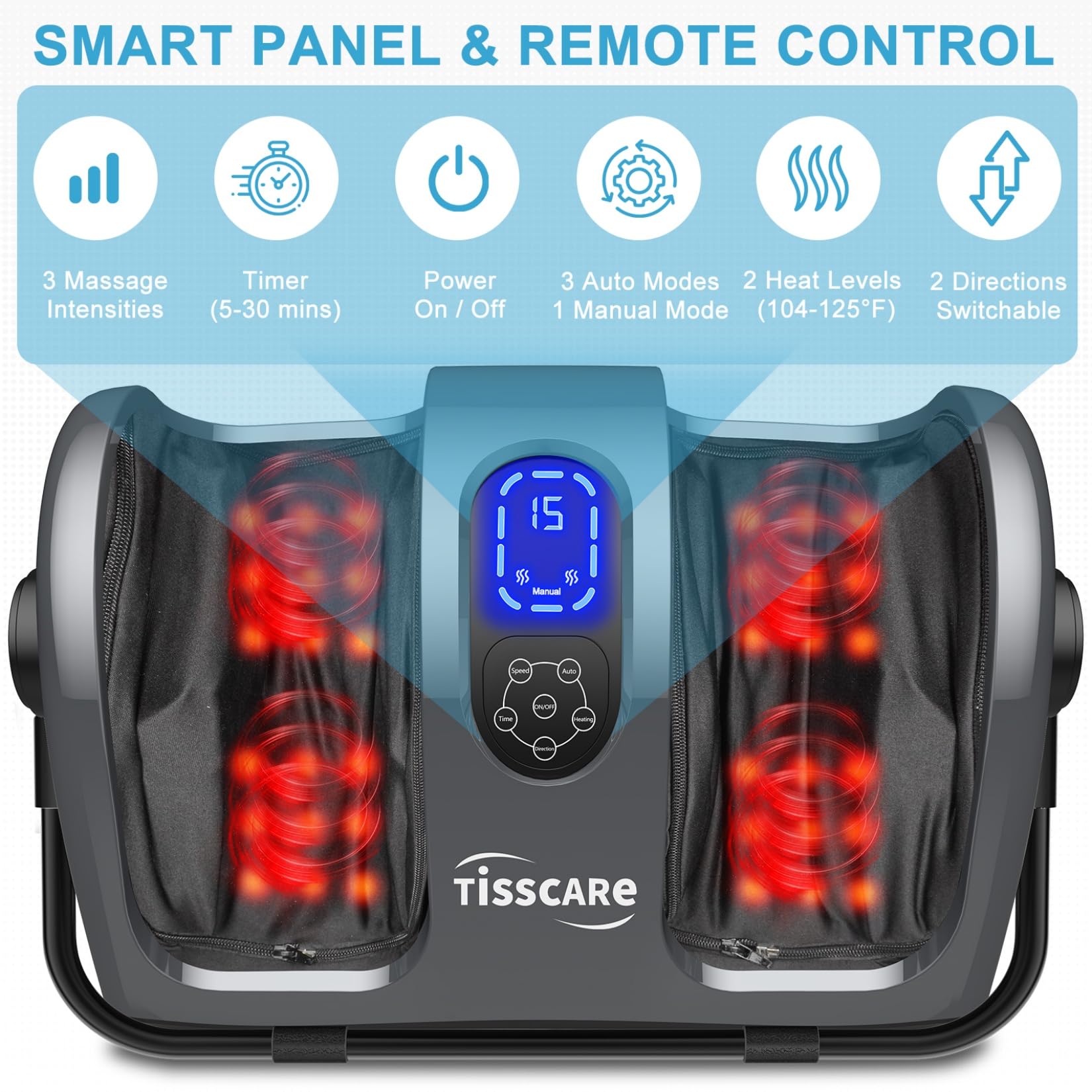 TISSCARE Shiatsu Foot Massager with Heat – Home Use


