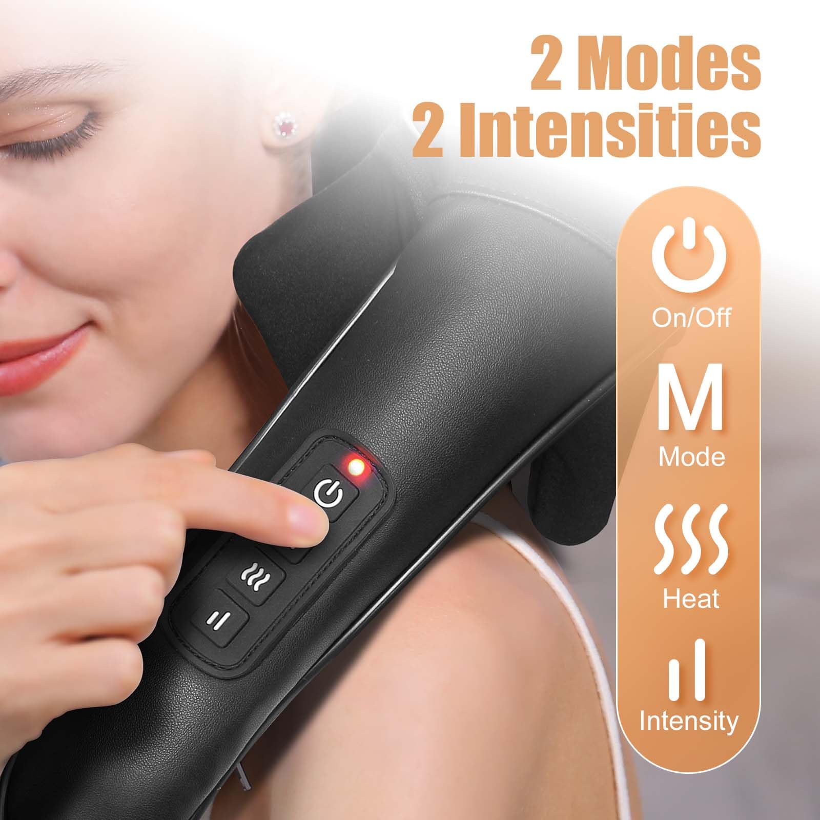 MASGRE Shiatsu Back & Neck Massager with Heat Cordless

