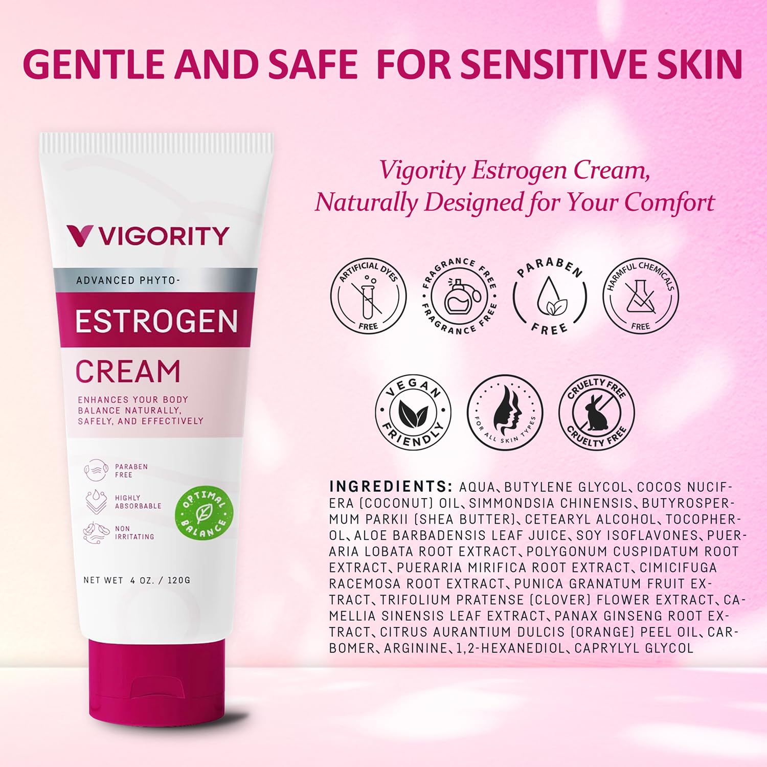 Vigority Estrogen Cream for Women Natural Bioidentical Balance

