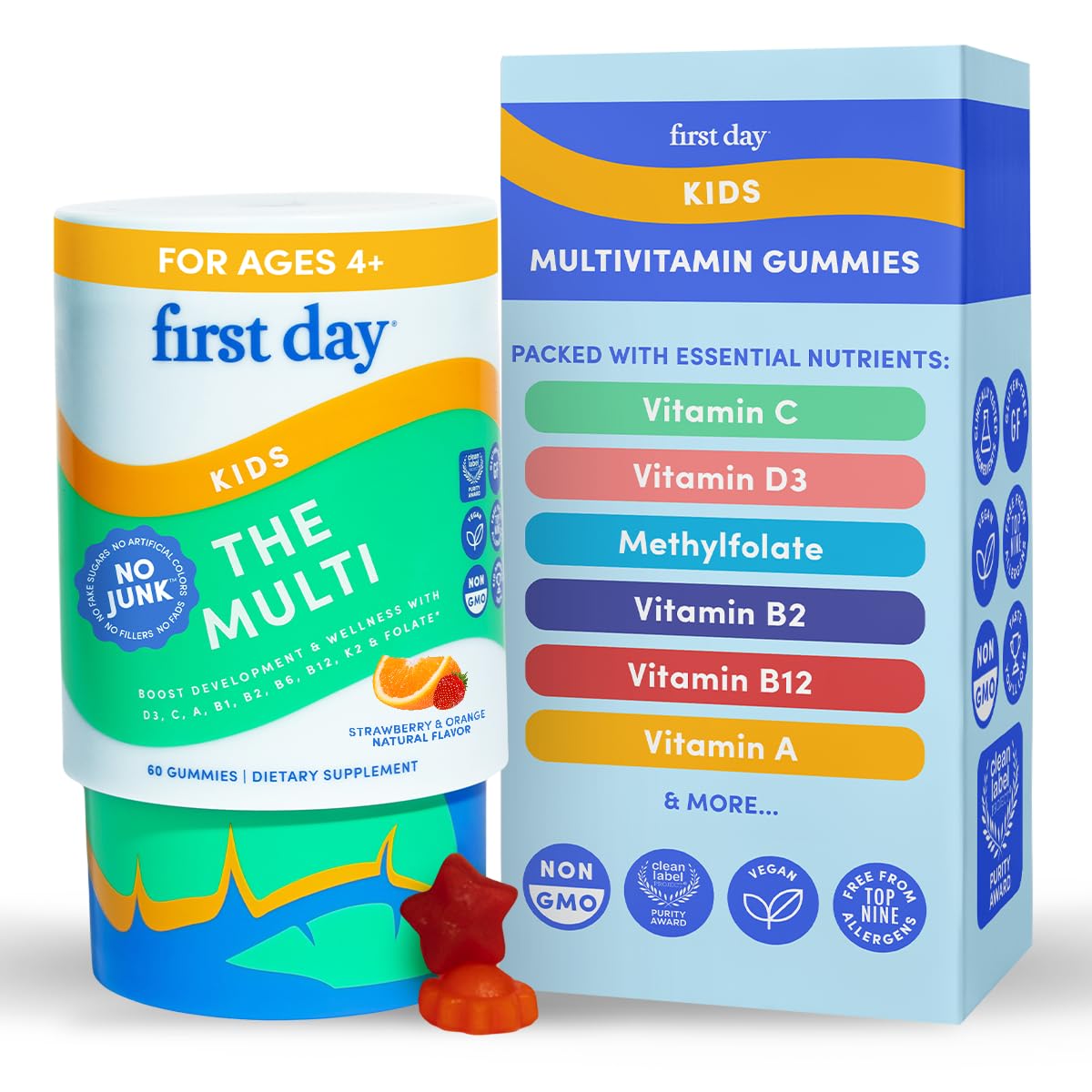 First Day Kids Multivitamin Gummies - Vegan Immunity Support
