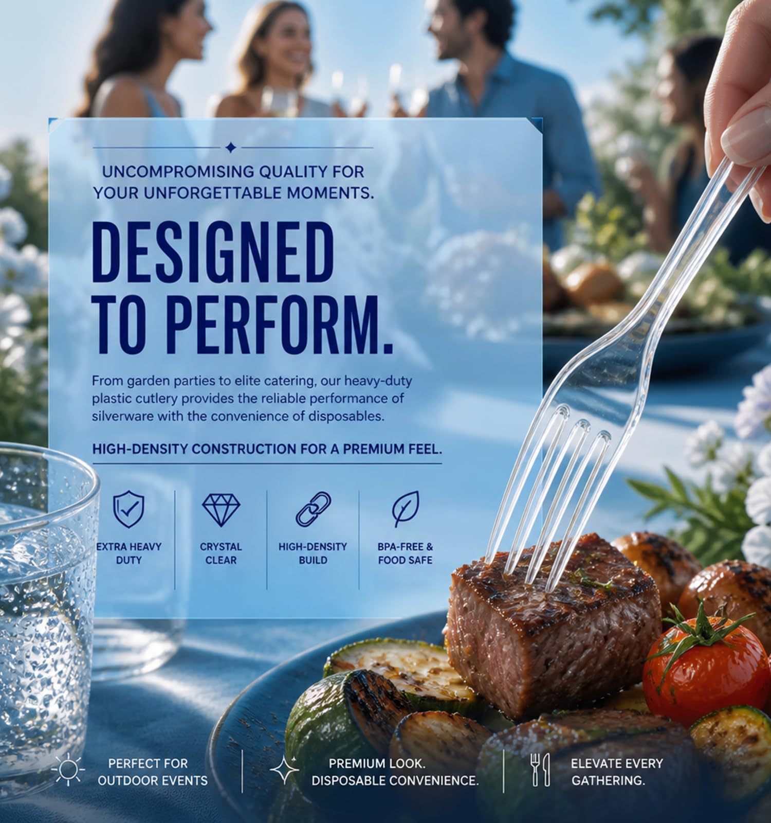 Voatree Disposable Clear Plastic Cutlery - BPA-Free

