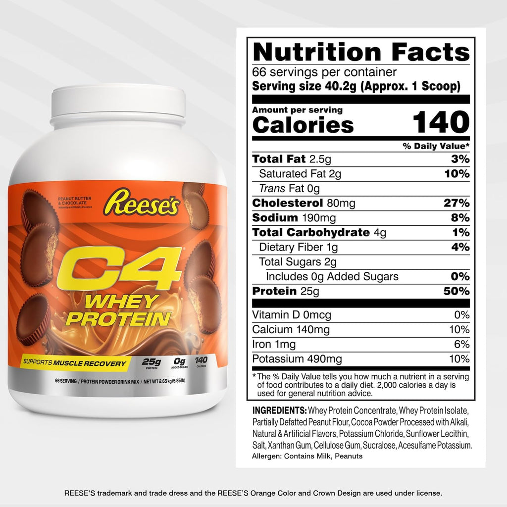 C4 Whey Protein Powder - 25g Protein, 0g Sugar

