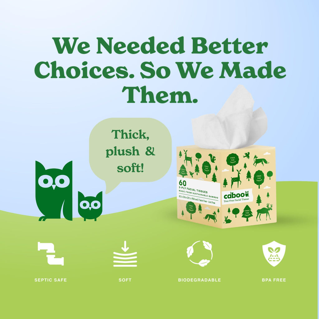 Caboo Tree Free Facial Tissue Box – Soft & Safe


