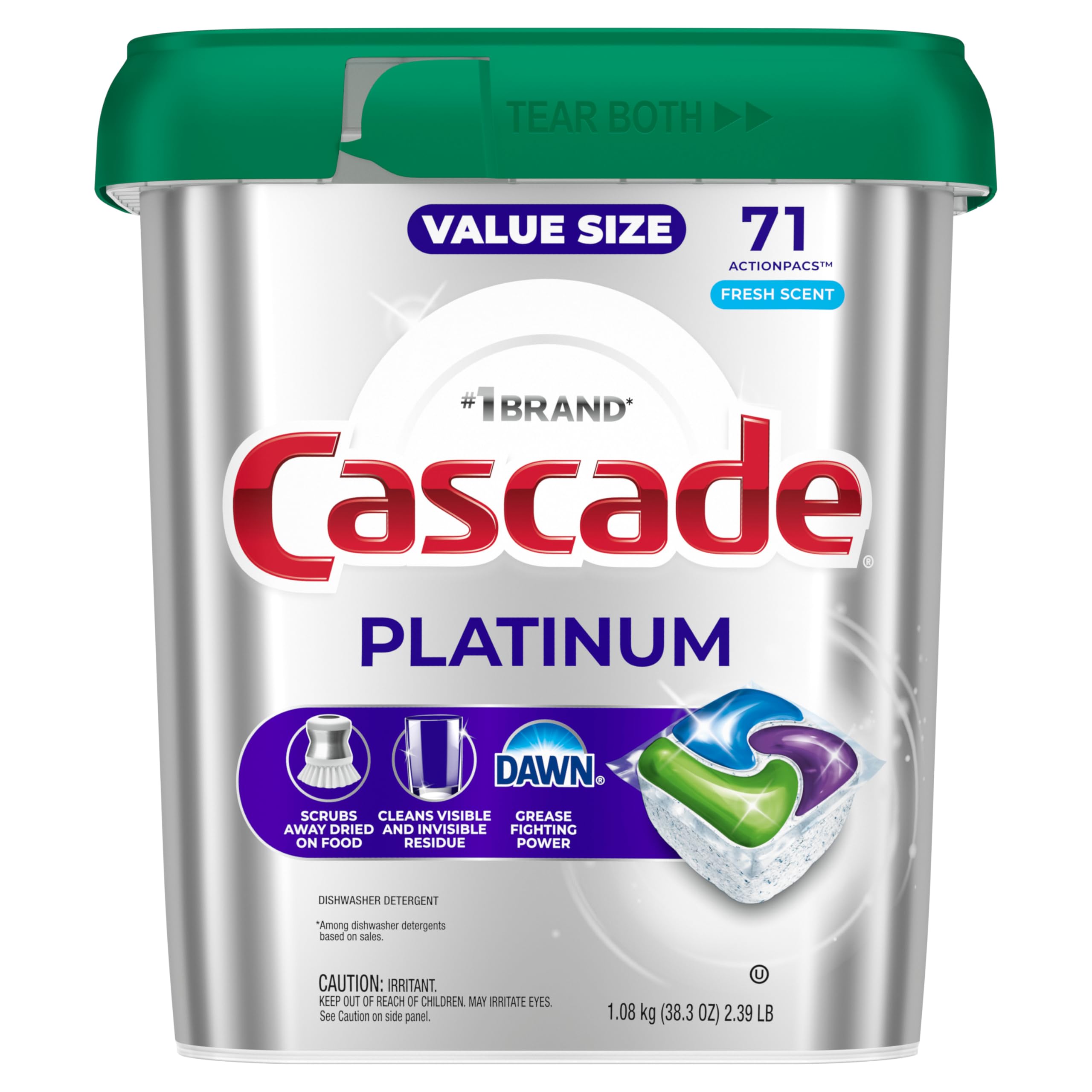 Cascade Platinum Dishwasher Pods – Fresh Scent

