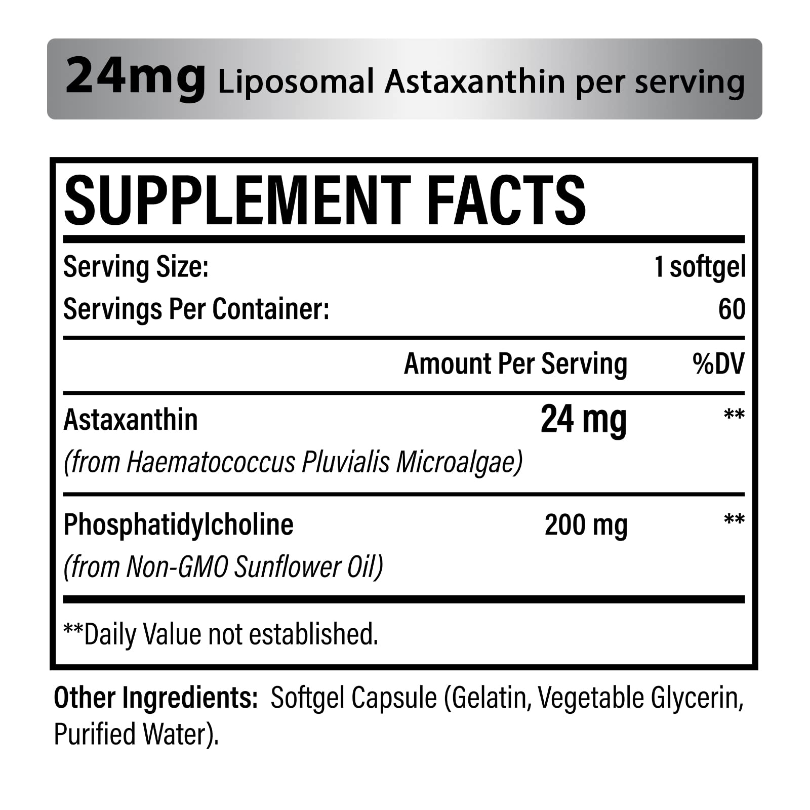 Osasuna Liposomal Astaxanthin 24 mg | Gluten Free, Non-GMO

