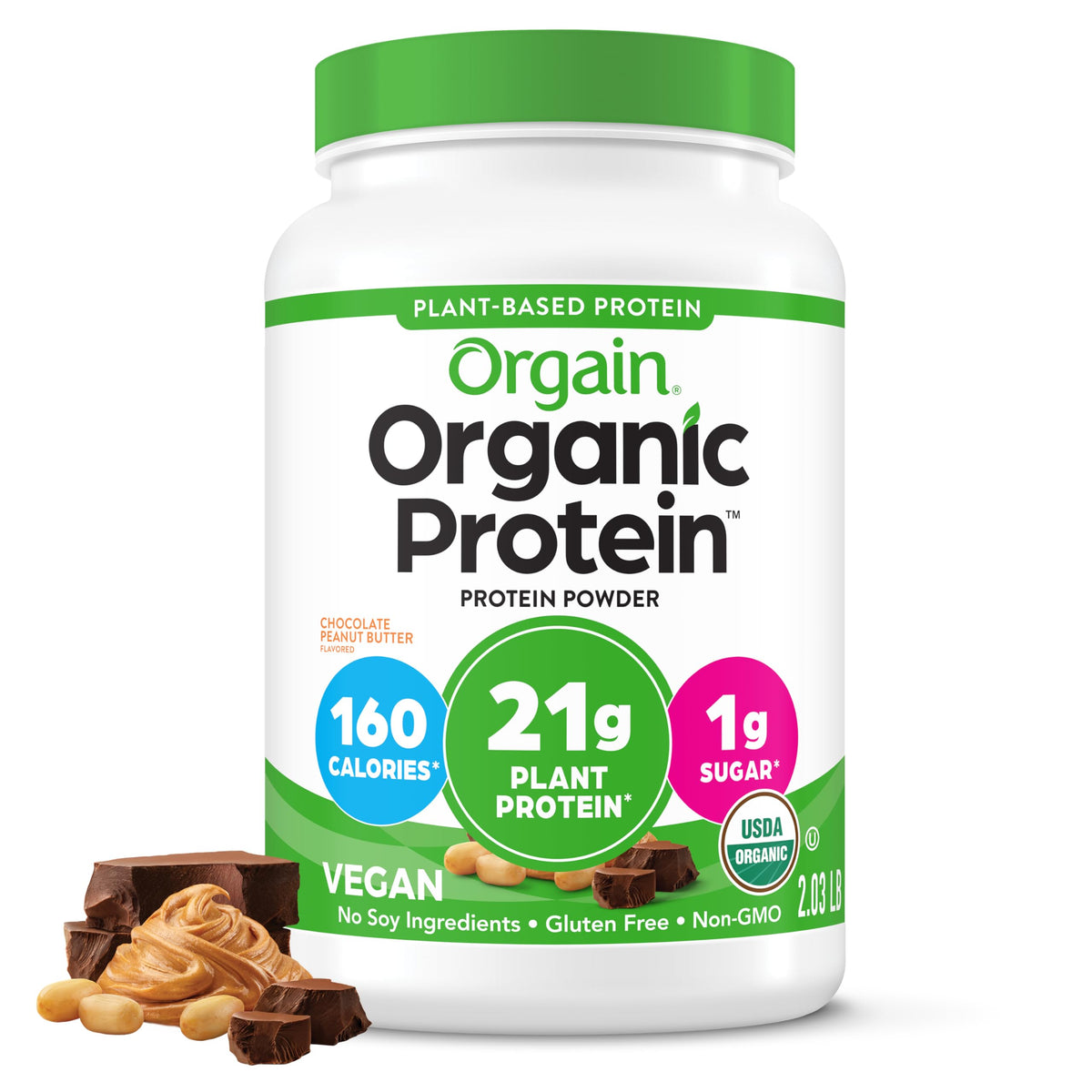 Orgain Organic Vegan Protein Powder - Plant-Based Protein for Shakes & Smoothies