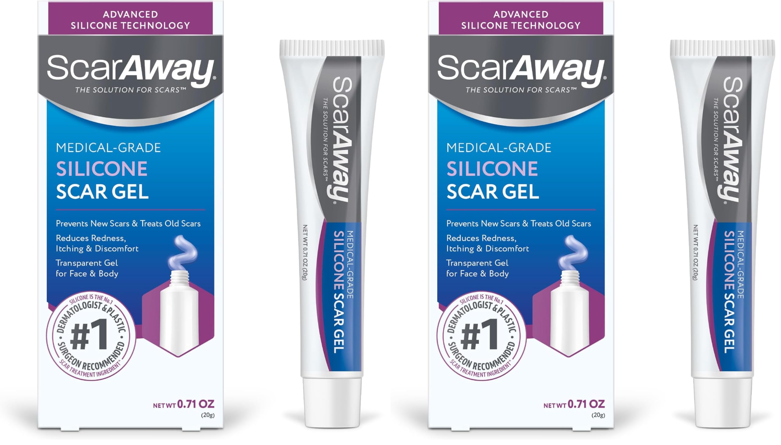 ScarAway Silicone Scar Gel for Hypertrophic & Keloid Scars