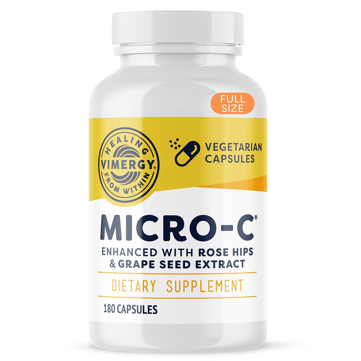 Vimergy Micro-C Vitamin C Capsules 500 mg for Immune Support & Collagen, Kosher Vegan Gluten-Free