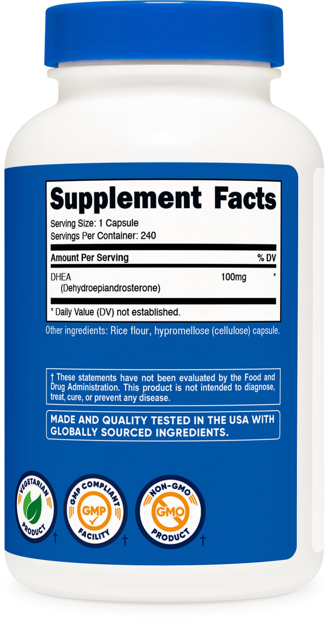 Nutricost DHEA 100mg Supplement - Gluten Free

