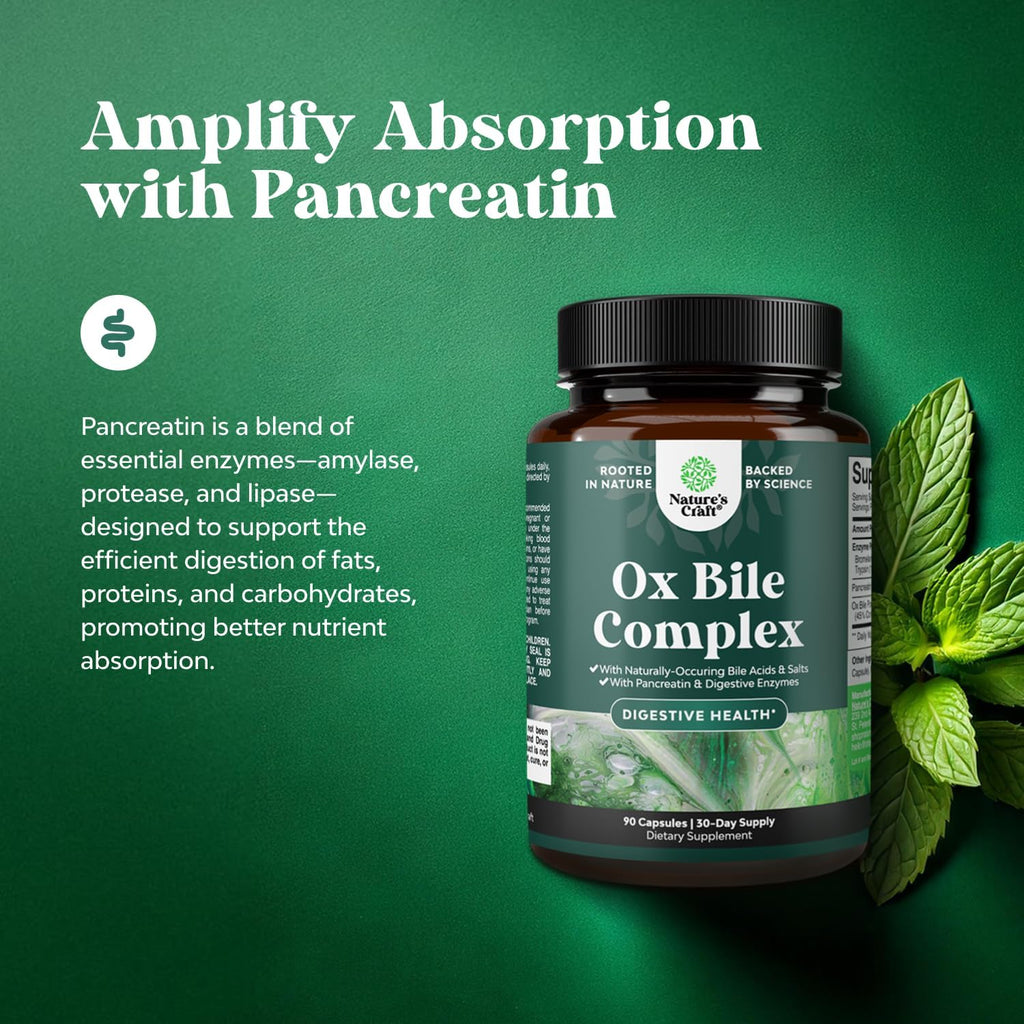 Digestive Enzymes with Ox Bile for Fat and Nutrient Digestion


