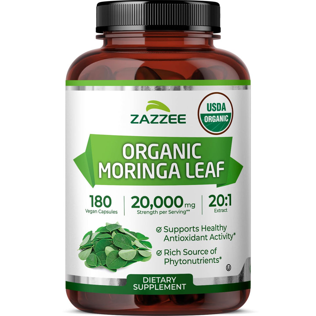 Zazzee USDA Organic Moringa Leaf Extract 20:1


