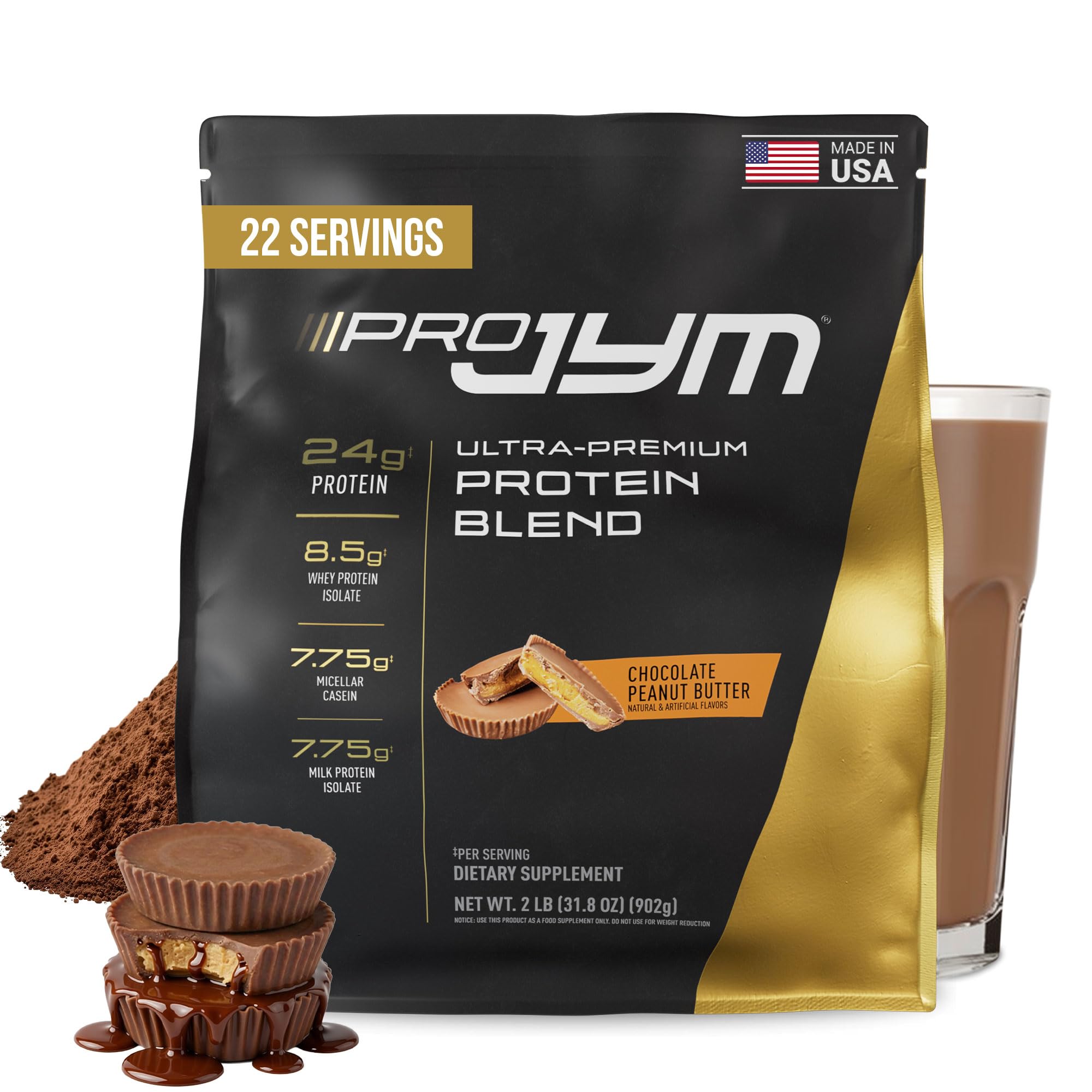 Pro JYM Protein Powder - Multi-Source Whey, Casein & Egg Protein Blend