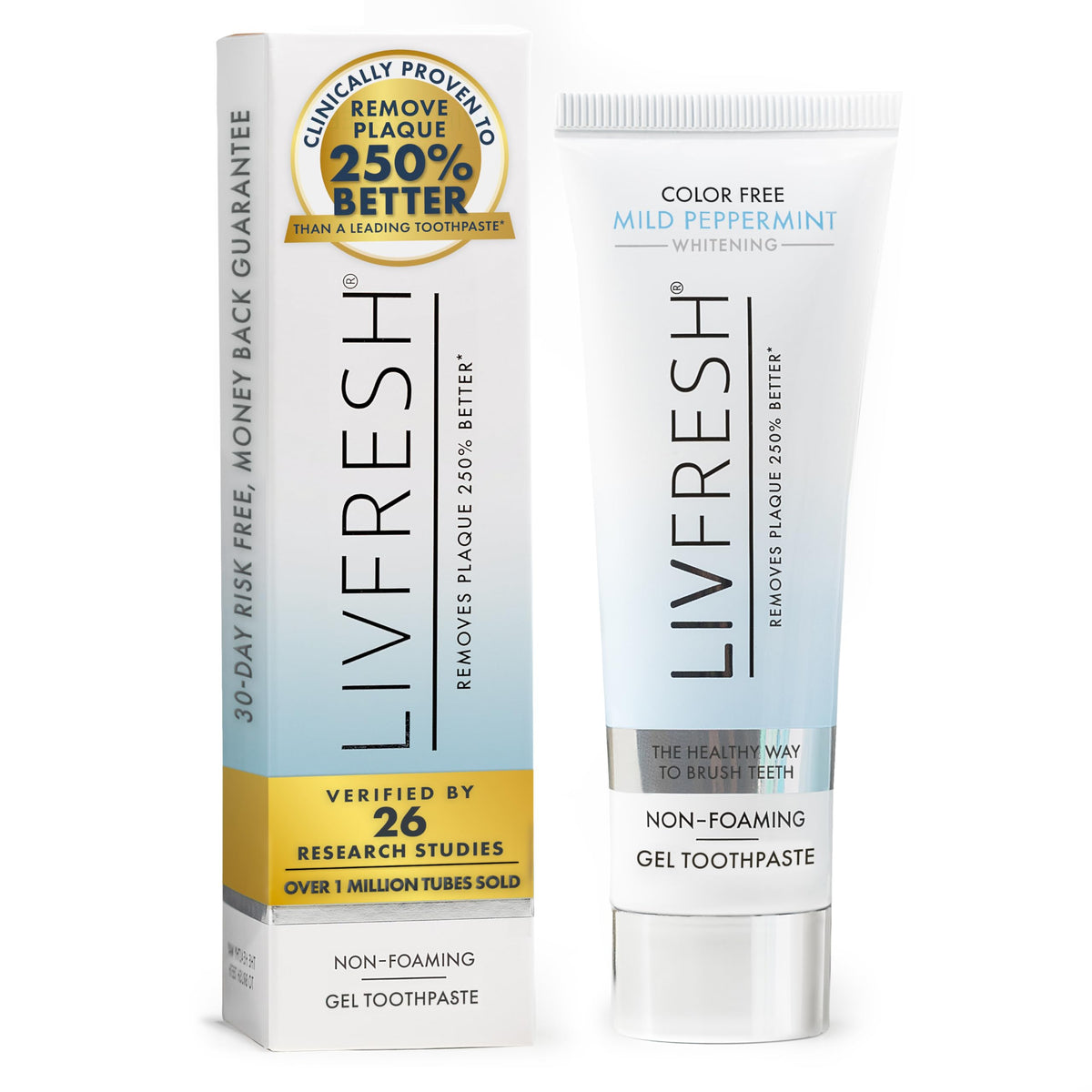 LIVFRESH Toothpaste Gel - SLS-Free Dental Gel for Plaque & Gum Health